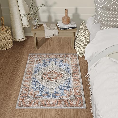 Miniatura 2 de Hargiis Alfombra de área, 2 x 3, antideslizante, lavable, alfombra para puerta interior, alfombra para dormitorio, cocina, entrada o baño, alfombra