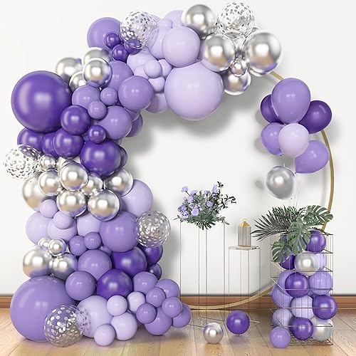 Miniatura 28 de Amandir Kit de arco de guirnalda de globos azul polvoriento, 153 piezas, diferentes tamaños de 18, 12, 10, 5 pulgadas, globos de látex azul blanco