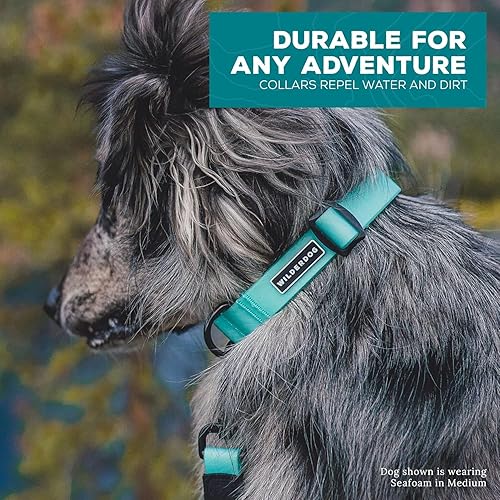 Miniatura 5 de Wilderdog Collar impermeable para perro, repele el agua y la suciedad, mediano de 13 a 18 pulgadas, color azul pacífico