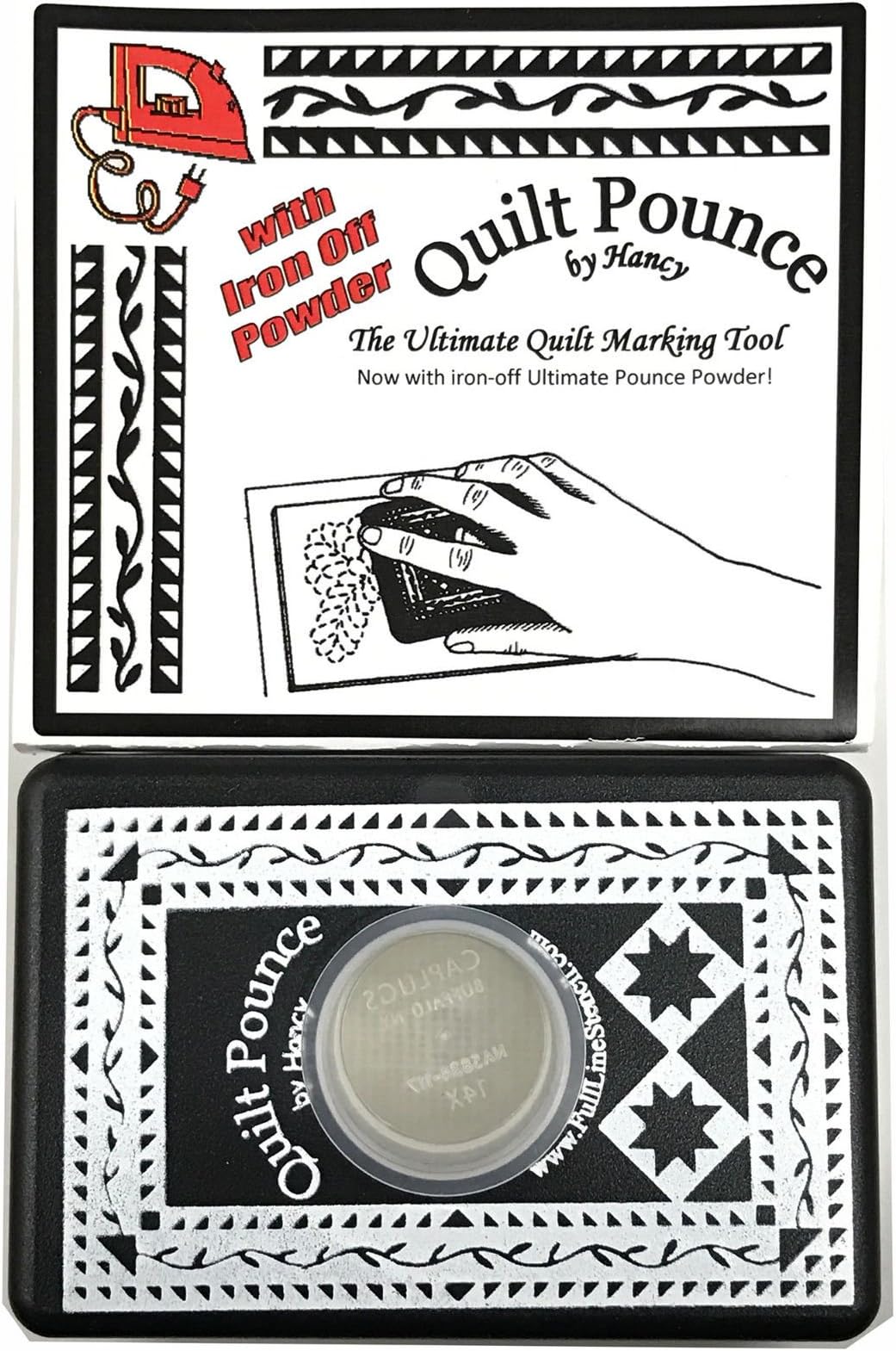 1 X Hancy 2 oz Ultimate Quilt Pounce Pad with Chalk Powder, White