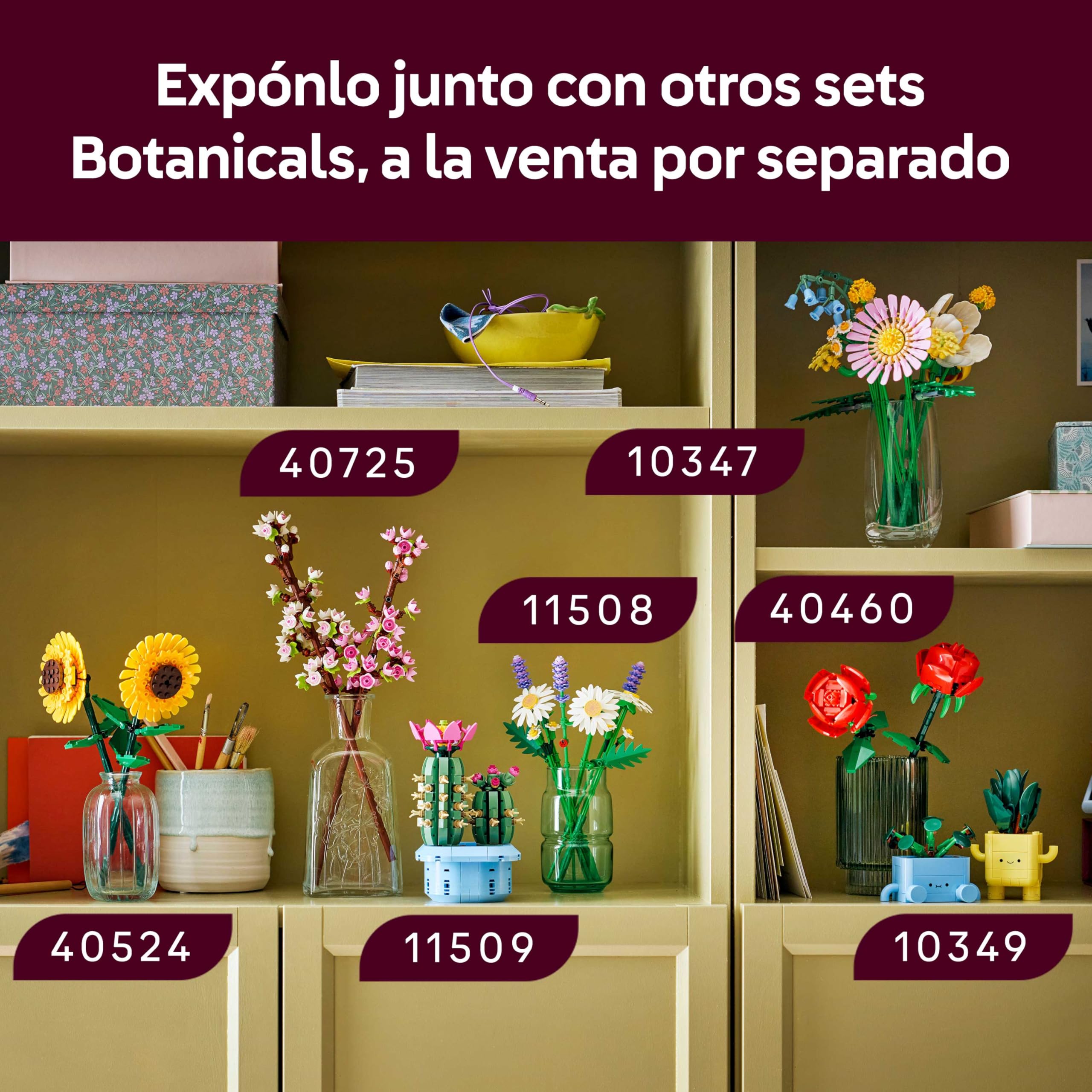 LEGO Botanicals Cactus en Flor - Planta con Maceta Artificial con 2 Cactus y Flores - Decoración de la Habitación - Regalo de Cumpleaños para Niñas de 9+ Años y Amantes de Las Plantas - 11509