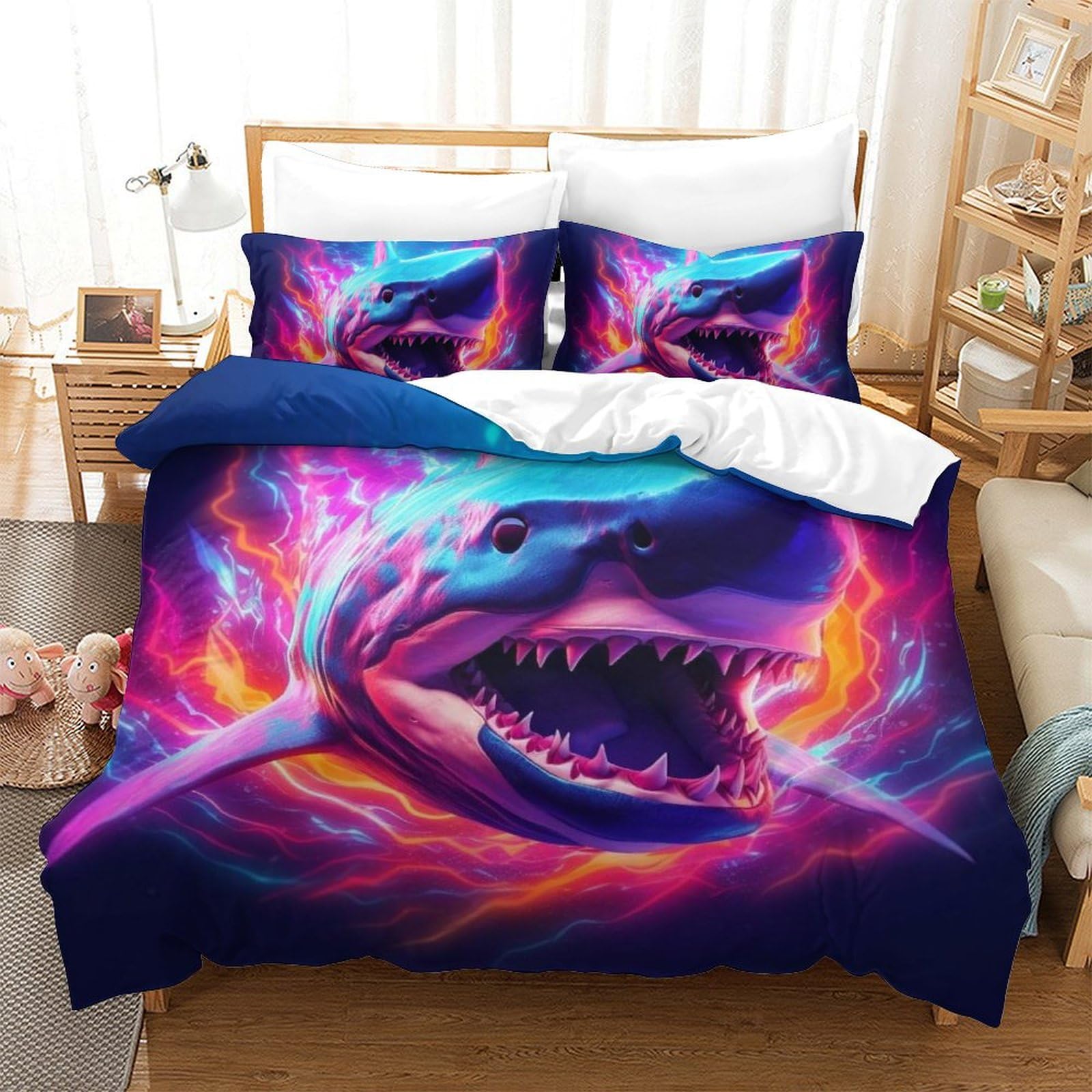 Housse de couette requin 3D pour transformer la chambre des ados avec style