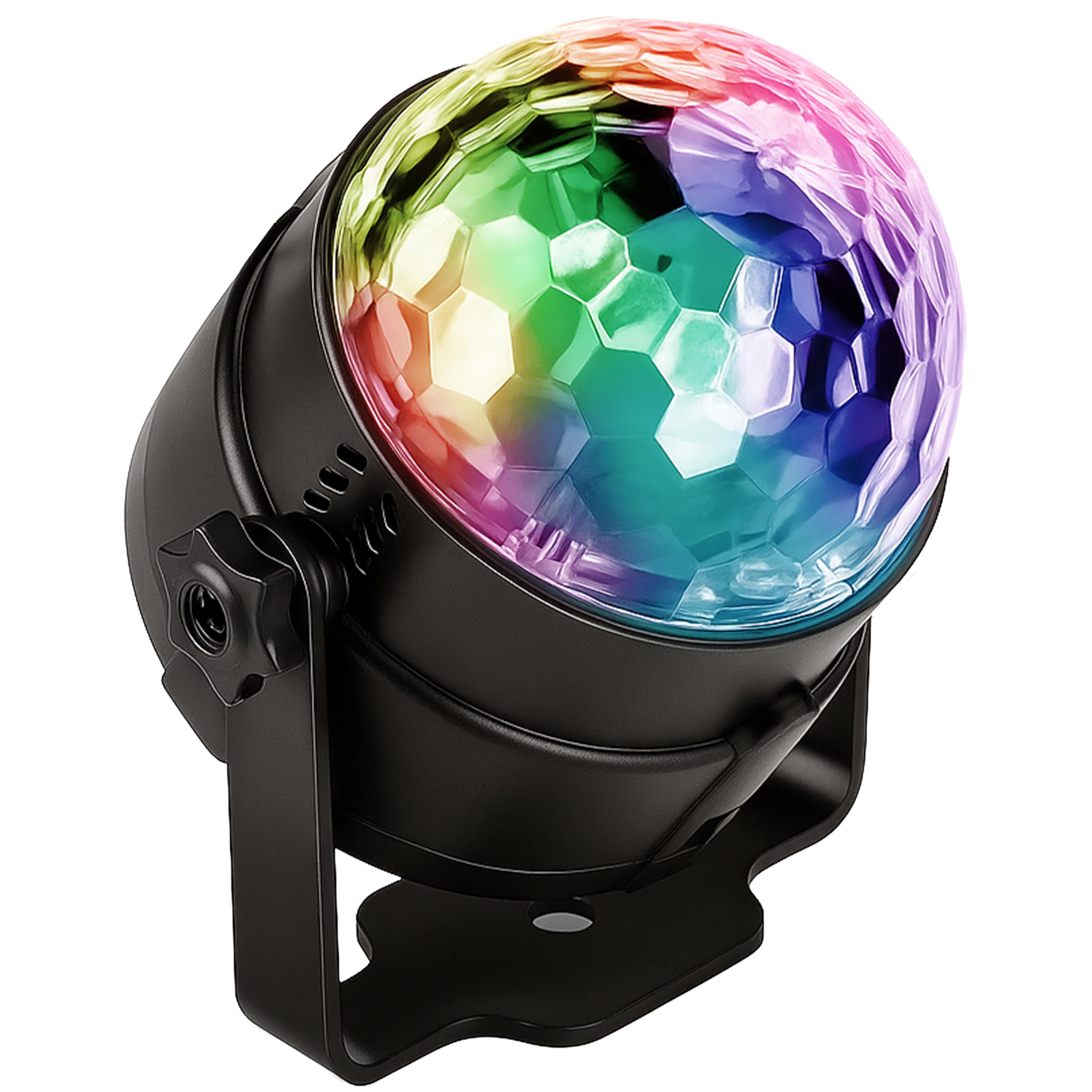 Retoo Boule disco, contrôlée par la musique avec télécommande, 7 combinaisons de couleurs RGB, éclairage de fête, boule disco grand angle, pour Fête/DJ/Noël/Bar/Enfants, Noir