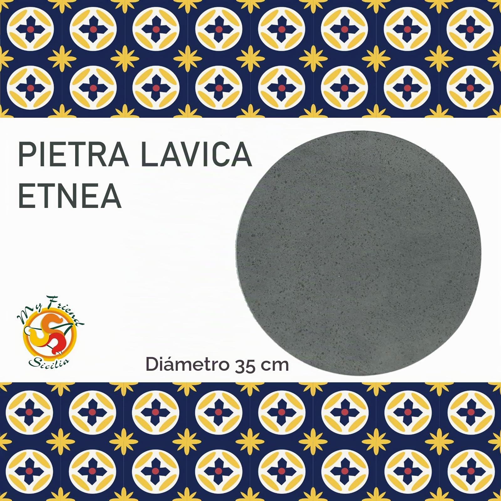 - Piedra volcánica Etna Pizza - Redonda diámetro 35 cm - cocción sana y natural (piedra volcánica) - ideal para horno smeg pizza