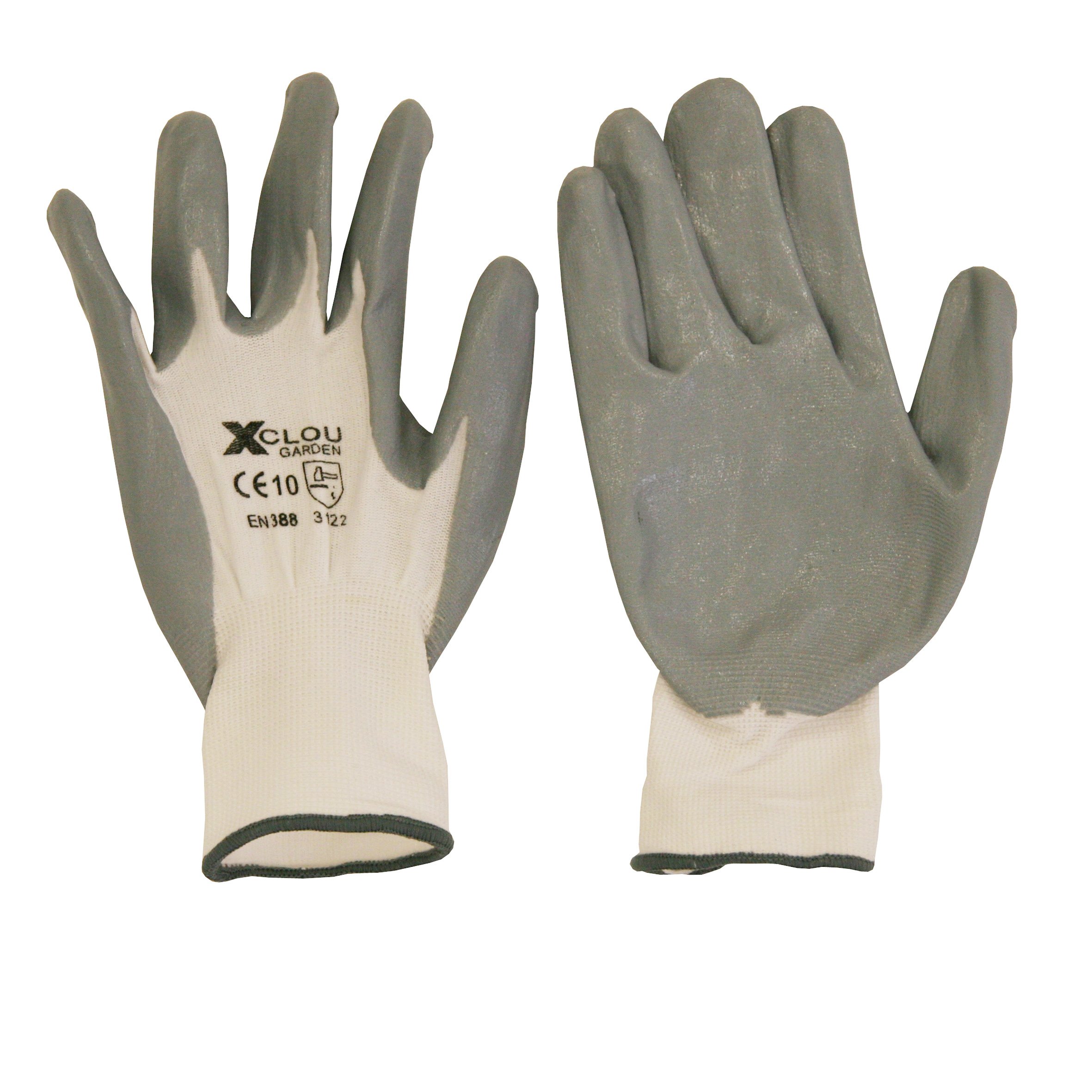 xclou garden handschuhe Universalhandschuh in Grau, Nylonhandschuh für Handwerk, Hobby und Garten mit Strickbund, anschmiegsamer Arbeitsschutz nitrilbeschichtet, Größe Farbe:BXT Ultimate Grau-C UGEARS Motorrad Chopper Vm-02 Mizuno Chest Protector Adult Tomatoes Gardening Gloves with