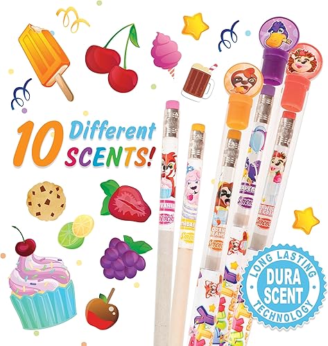 Miniatura 2 de Party Smencils - Lápices perfumados de grafito HB #2 hechos de periódicos reciclados, 10 unidades, regalos para niños, suministros escolares