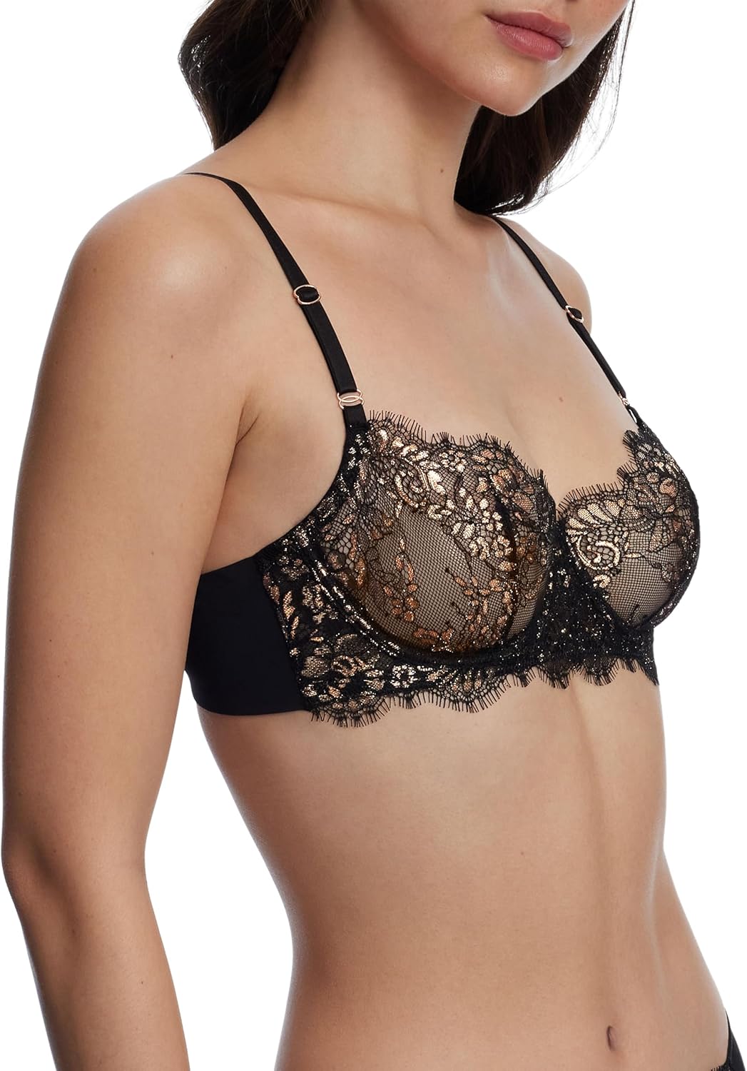 Skarlett Blue Women's Entice Unlined Lace Underwire Balconette Bra 324143