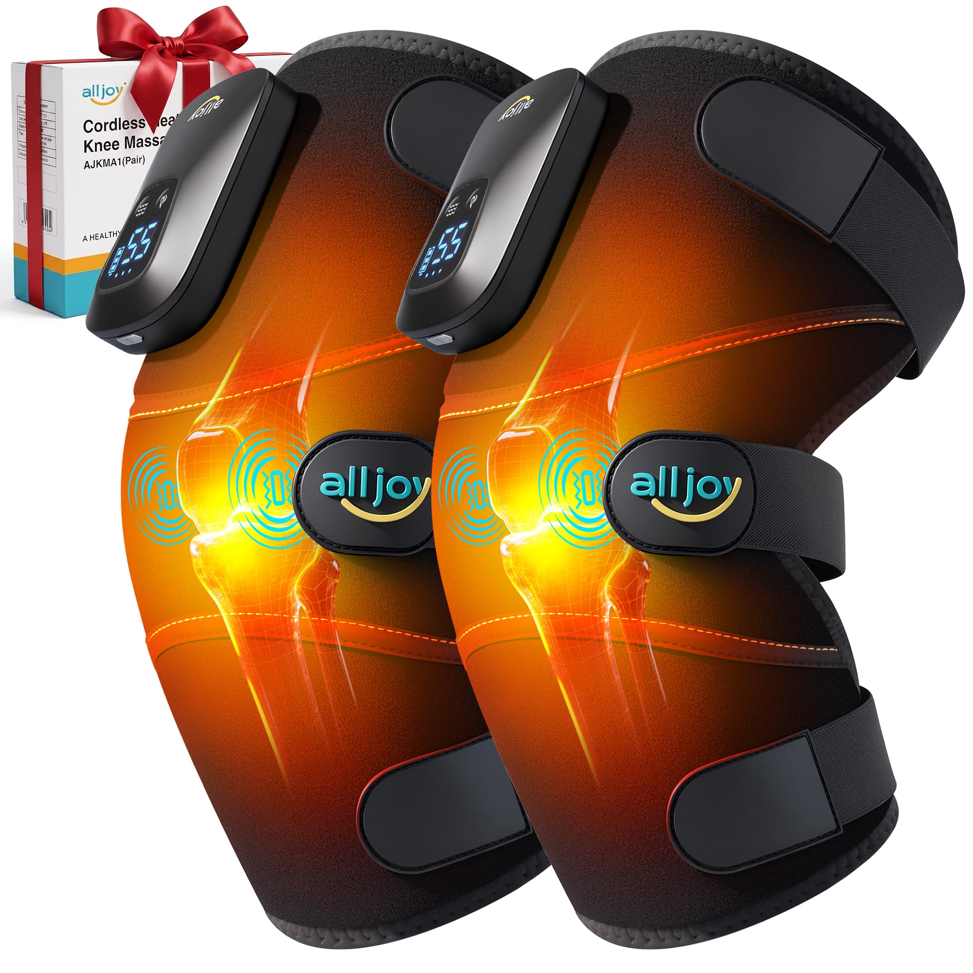 ALLJOY Cordless Knee Massager with Heat Red Light FSA, 5s Instant Heat