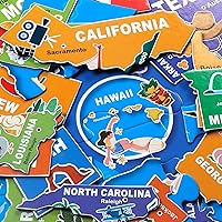 Vista 4 de Rompecabezas de suelo jumbo para niños, rompecabezas de mapa de EE. UU., rompecabezas grandes de 48 piezas de 3 a 6 años para niños pequeños