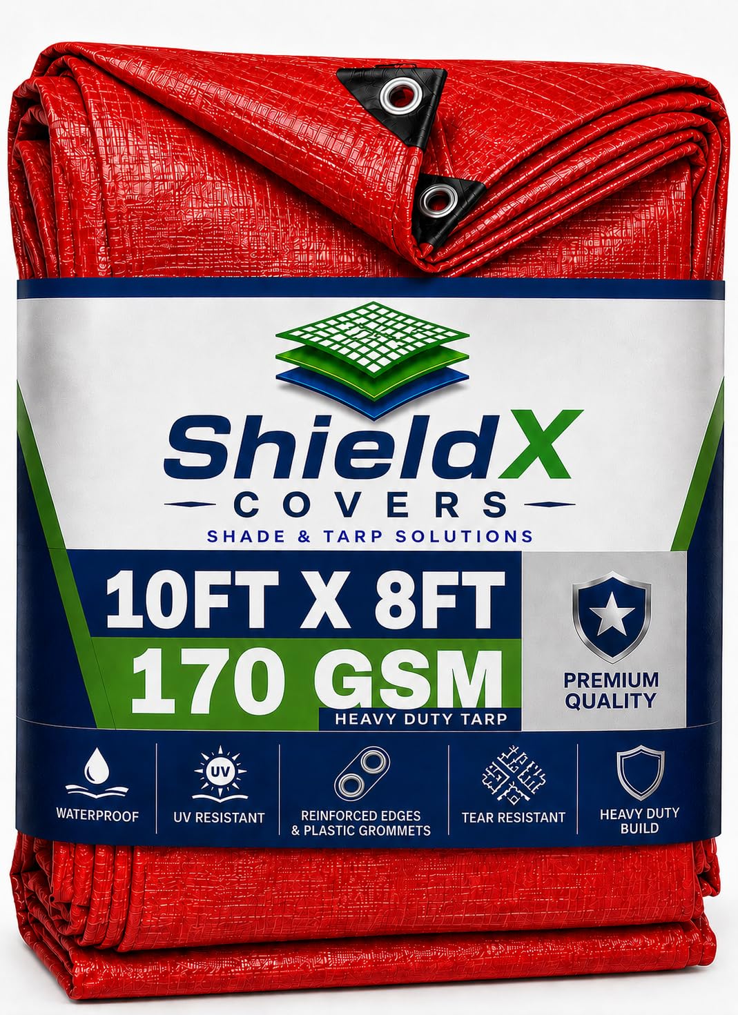 ShieldX Covers Heavy Duty Tarpaulin, Red, 9FT X 6FT 170 GSM