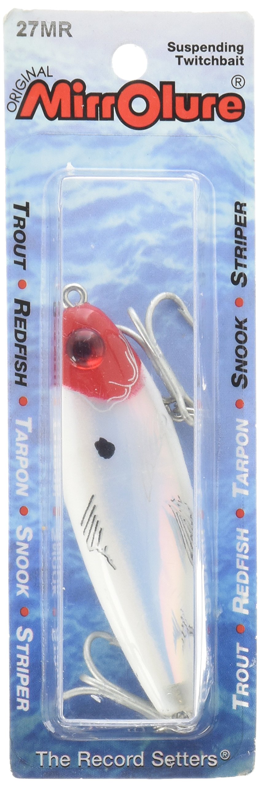 Mirrolure XI Mirrodine, Red Head/White Back and Belly, 3-1/8-Inch