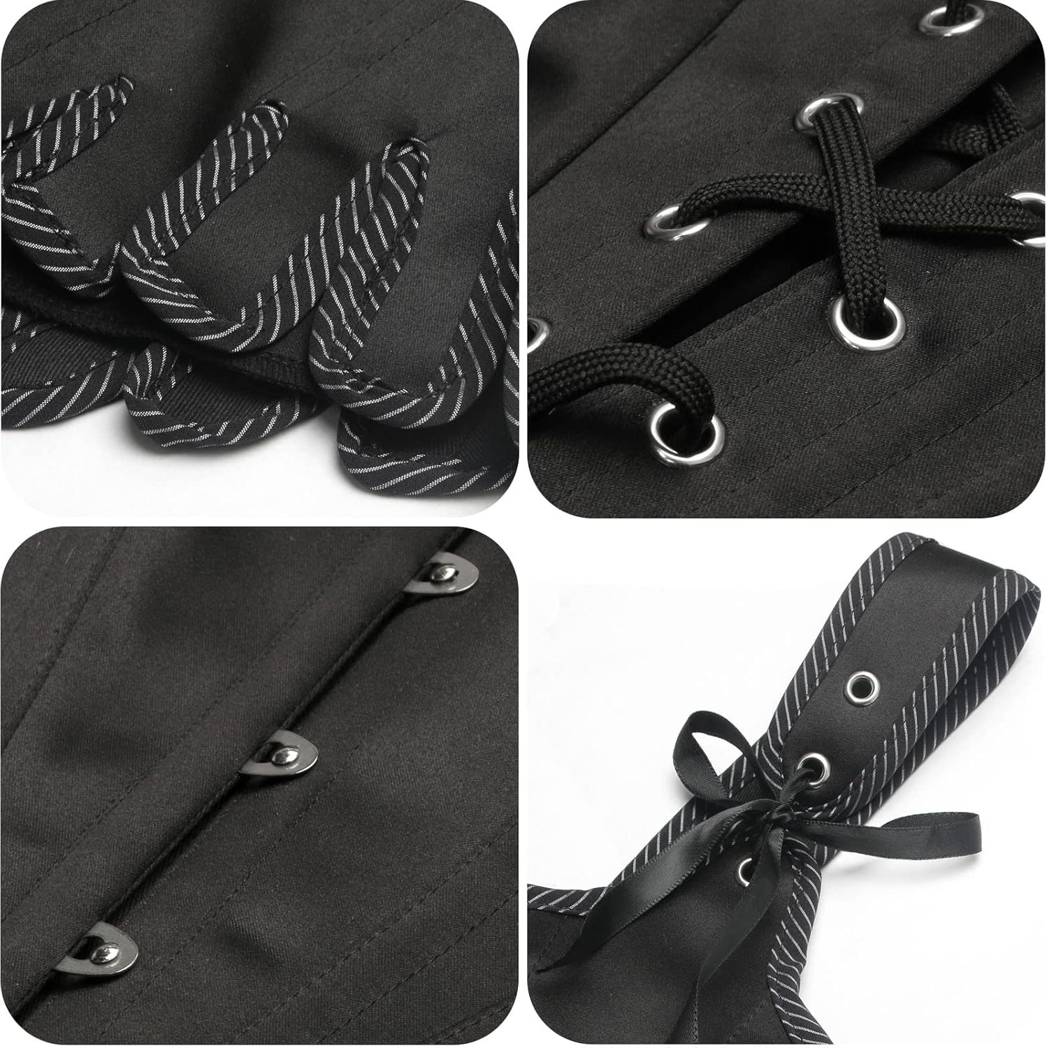 Charmian Women's Victorian Vintage Brocade Lace Up Bustier Overbust Corset Top - Image 6