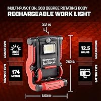 Vista 4 de Streamlight 61523 BearTrap 360 - Luz de trabajo recargable de 2000 lúmenes con modos de punto e inundación, cuerpo giratorio y base magnética