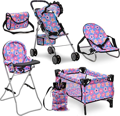 Juego de cama y asiento para bebé, juego de muebles de accesorios para muñecas de bebé, bolsa de pañales para silla alta, juego de rol, juego de