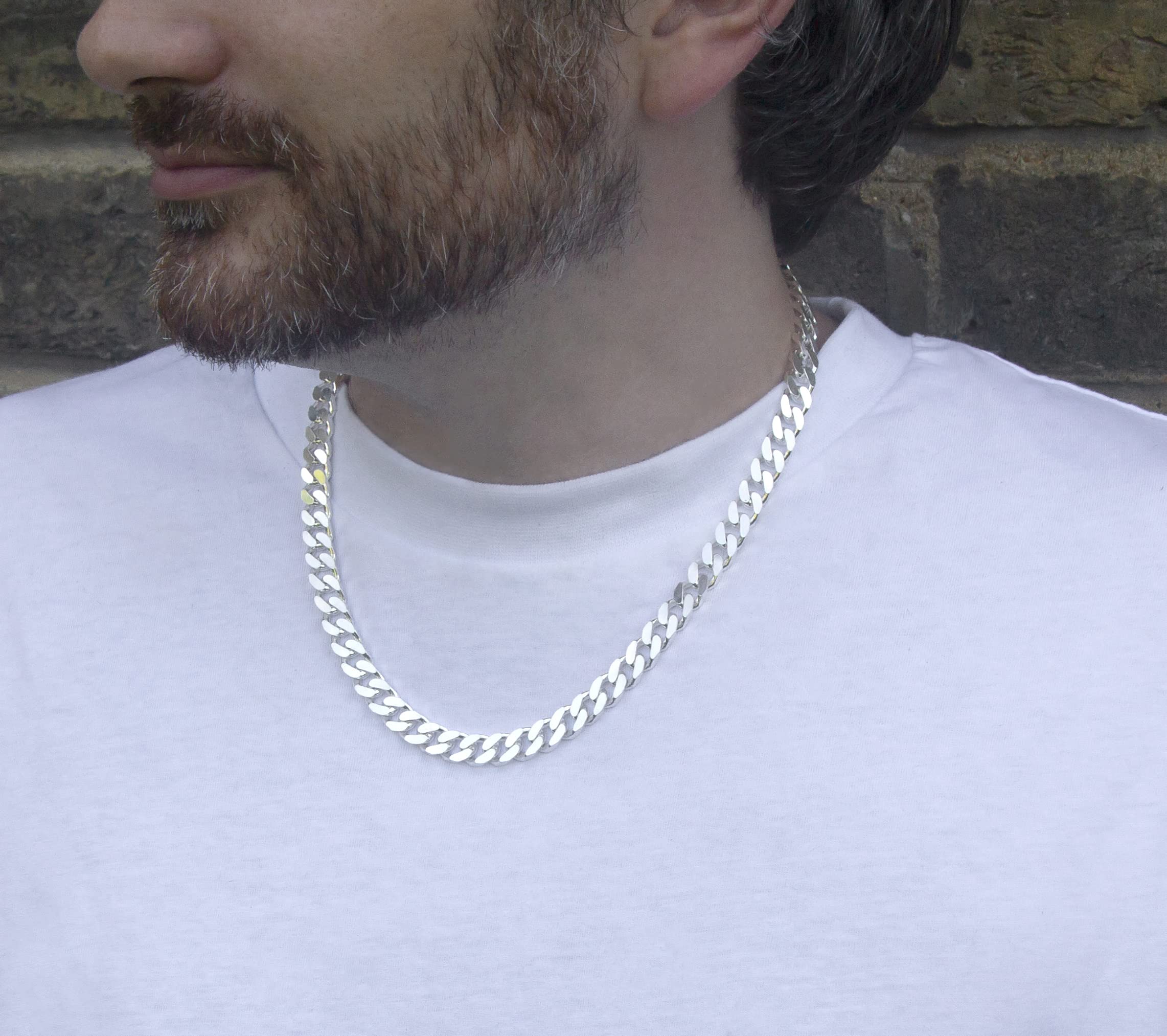 Tuscany Silver Men's Sterling Silver 7.9mm Curb Chain of 51cm/20"