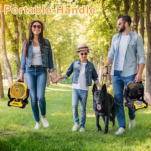 Miniatura 7 de Ventilador inalámbrico para el lugar de trabajo Dewalt de 20 V, ventilador portátil alimentado por batería con motor sin escobillas, velocidad