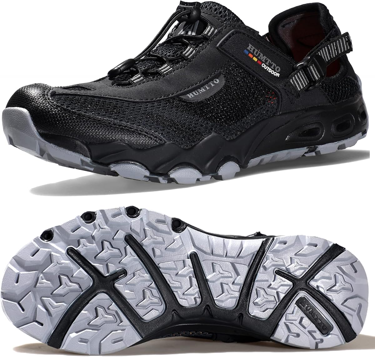HUMTTO Men's Amphibious Water Shoes - Hiking Sandals for Men Outdoor Water Sandal Closed Toe Non-Slip River Shoes Summer Quick Drying Aqua Shoe