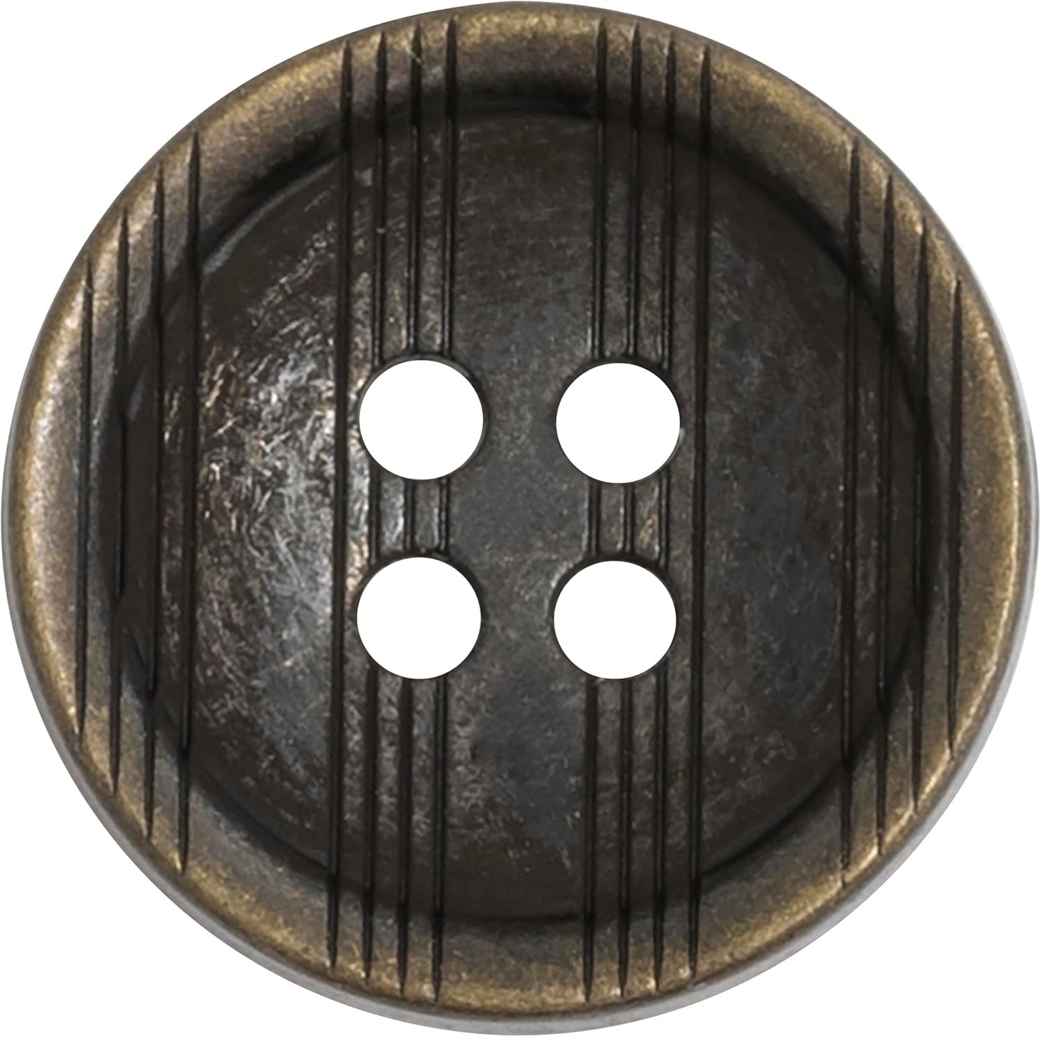 AERZETIX - C74839 - Set of 10 round sewing buttons Ø18x2.8 mm with 4 hole edge L28 28L - in metal - smog color - opening 1.8 mm - haberdashery sewing clothes fabric