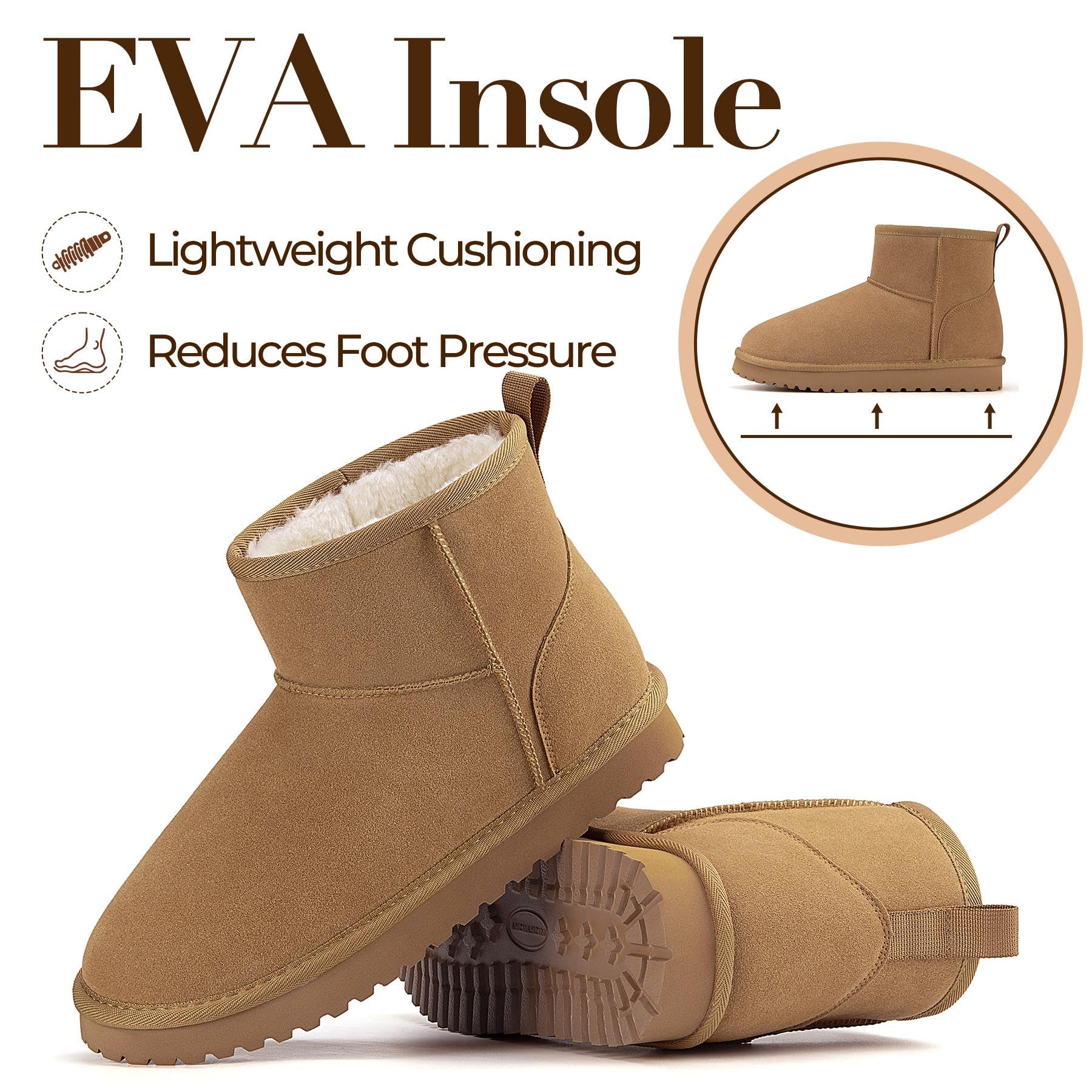 Mishansha Bottes de Neige Courtes Femme Fourrées 36-42 EU | Chaussures d'Hiver, Chaudes, Antidérapantes, Maison et Extérieur, Trajets Quotidiens