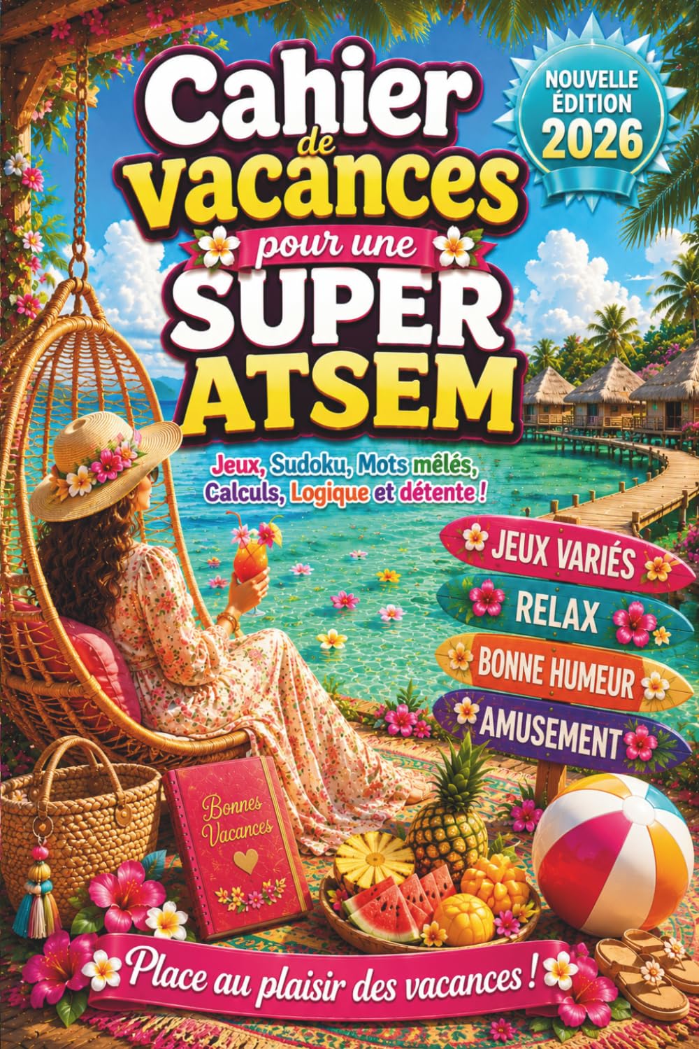 Super ATSEM - Cahier de Vacances: Cadeau ATSEM fin d’année personnalisé – Édition 2026 – Des jeux variés et des activités ludiques pour savourer une pause estivale bien méritée.