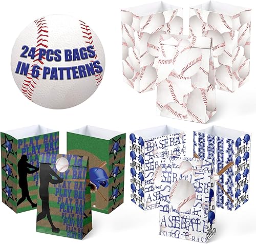 Miniatura 4 de 24 bolsas de regalos de béisbol para fiestas de béisbol, regalos de fiesta de béisbol para niños, suministros de fiesta de cumpleaños de béisbol