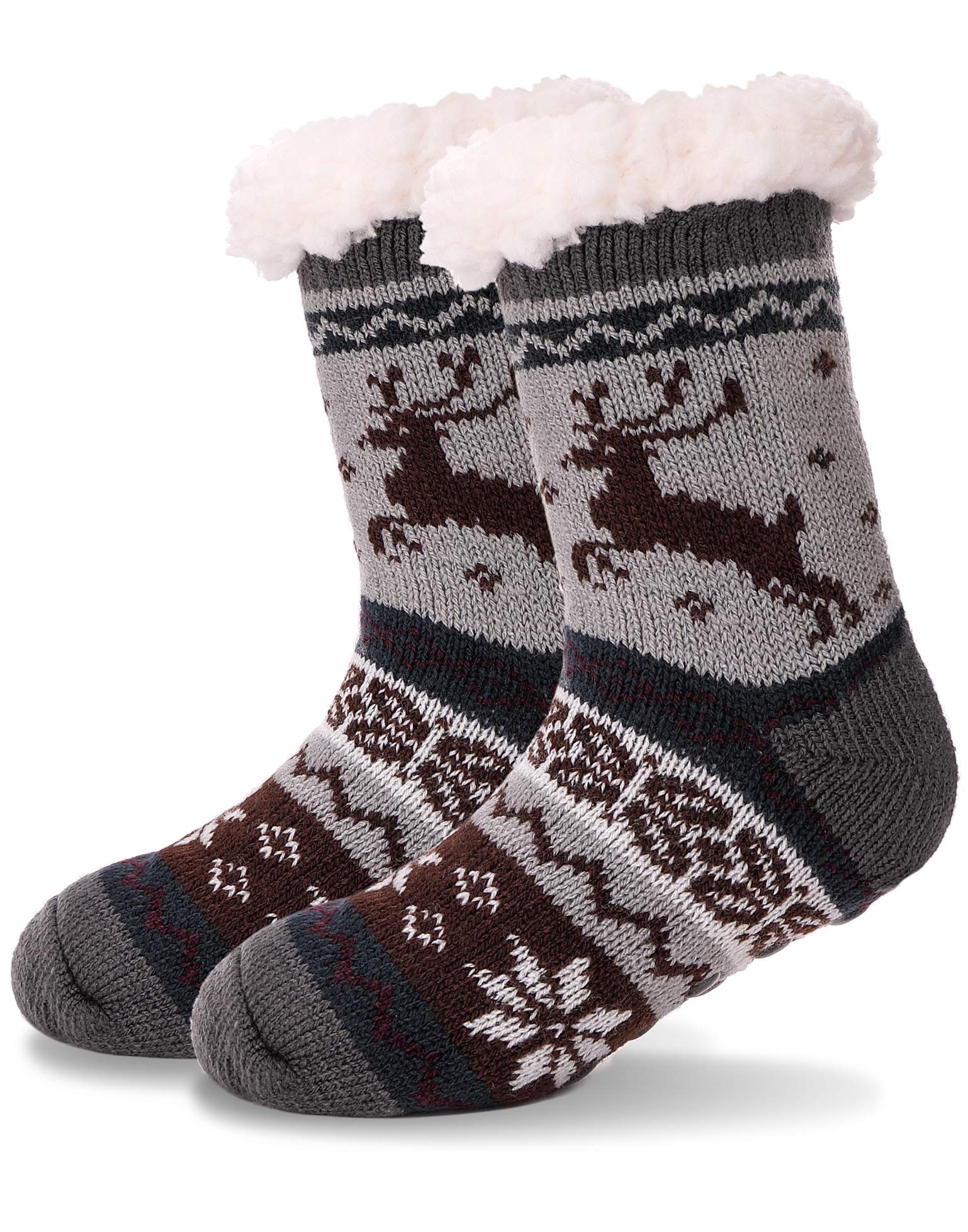 MOGGEI Girls Slipper Fuzzy Socks Kids Boys Fluffy Fleece Lined Warm Plush Sherpa Winter Child Home Socks