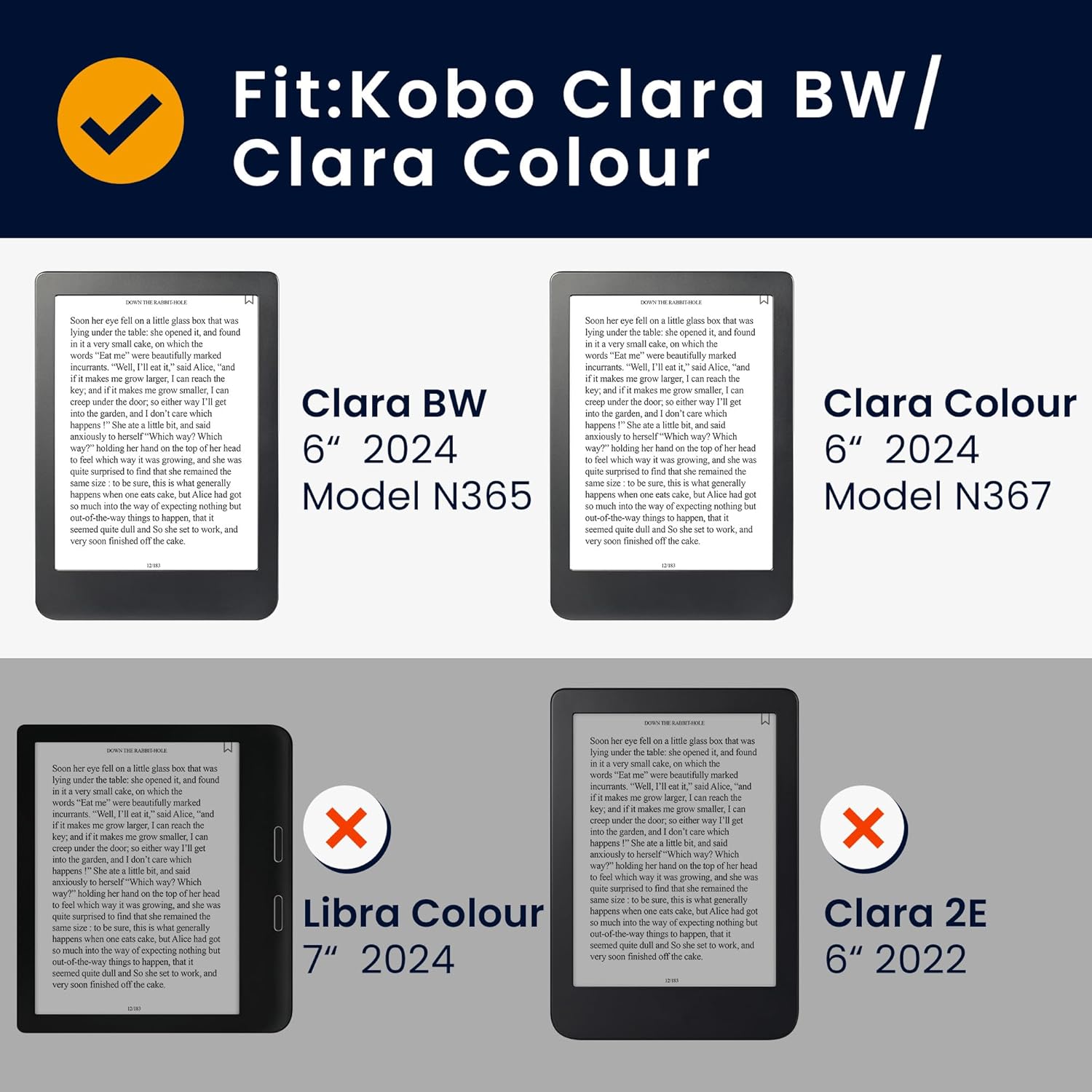 kwmobile Case Compatible with Kobo Clara BW/Colour - Book Style Felt Fabric Protective e-Reader Cover - Dark Grey