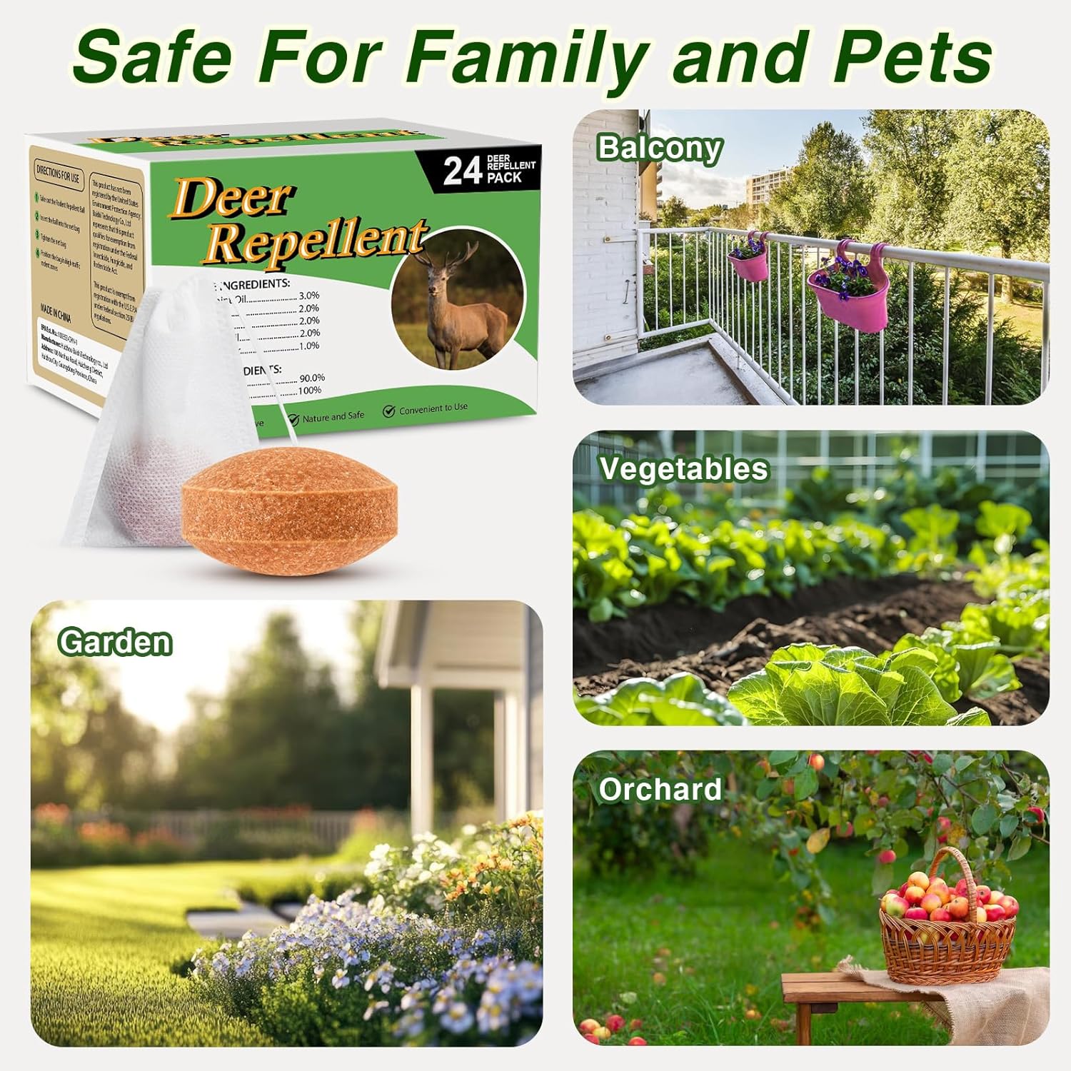 36 Pack Deer Repellent Rabbit Repellent Outdoor Deer Deterrent for Plants Flower Vegetable Tree Keep Deer Rabbit Out of Lawn Garden
