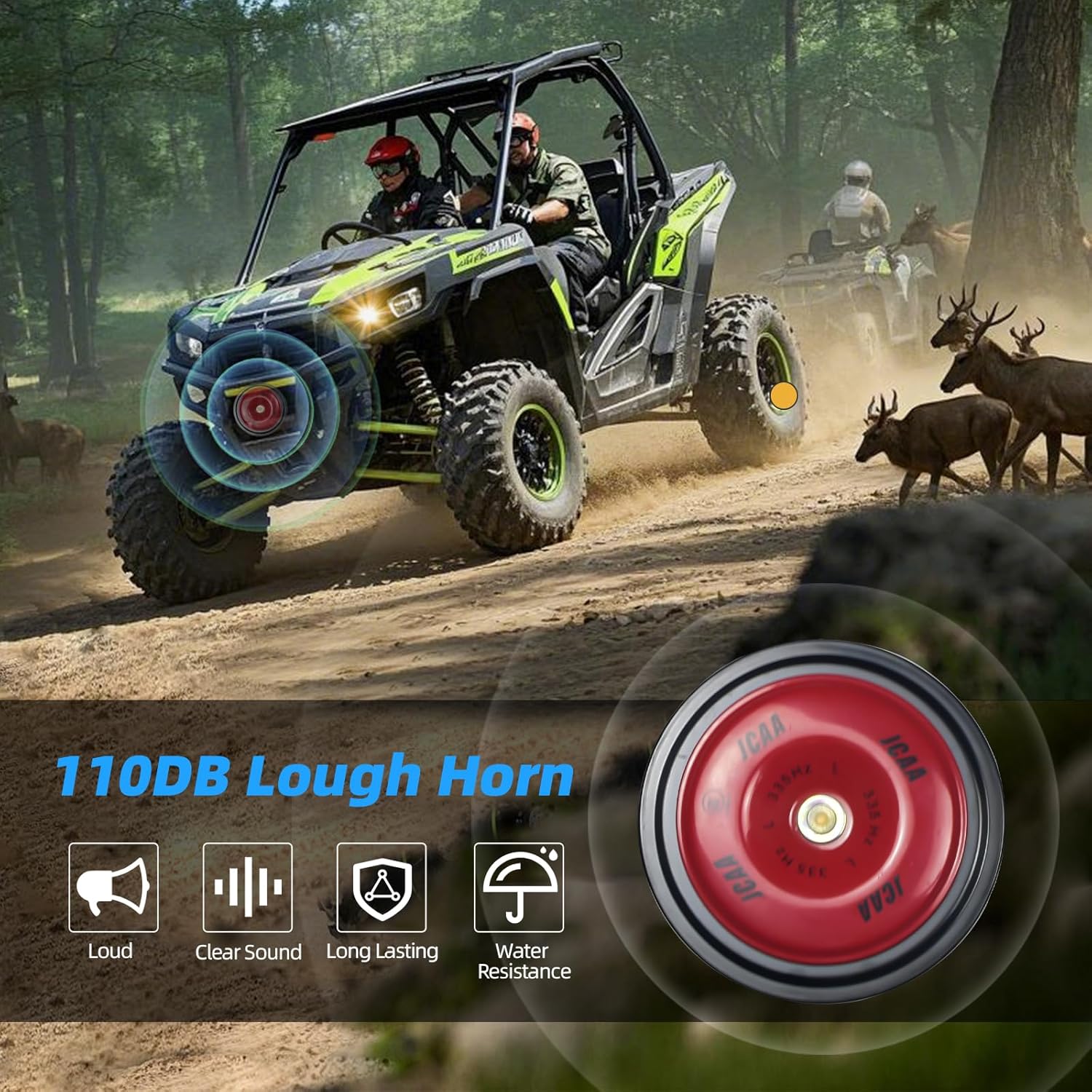 Roykaw UTV Turn Signal Kit with Horn, ATV Street Legal Kit, Blinker Kit for Side by Side, Universal Compatible with Polaris Ranger RZR Sportsman, Can-am, Arctic Cat, Kawasaki, CFMOTO, Pioneer