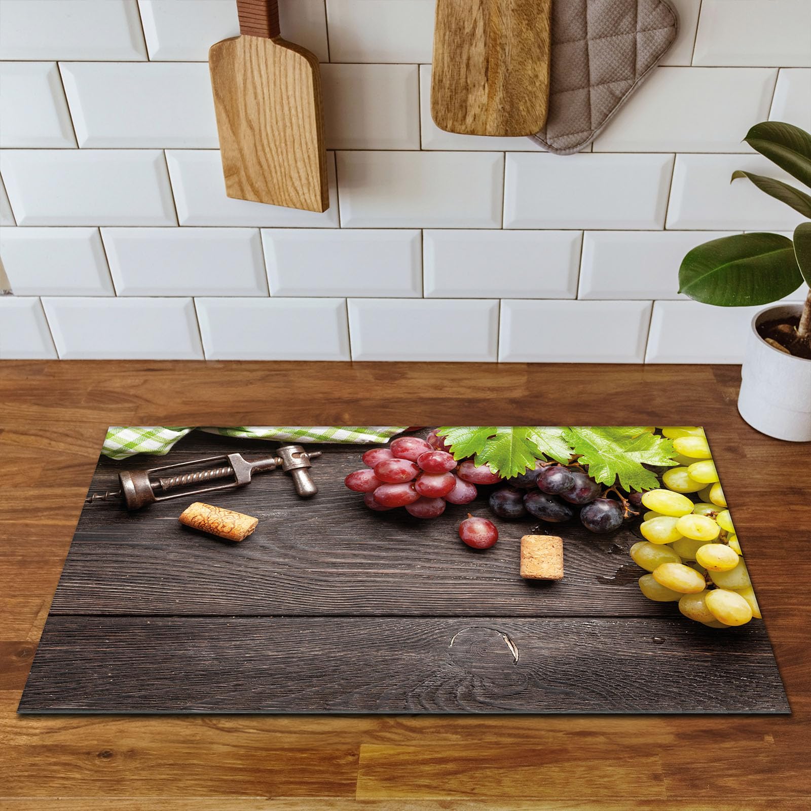 Tapa para placa de induccion - Placa protectora vitroceramica 80x52 cm - uva - madera