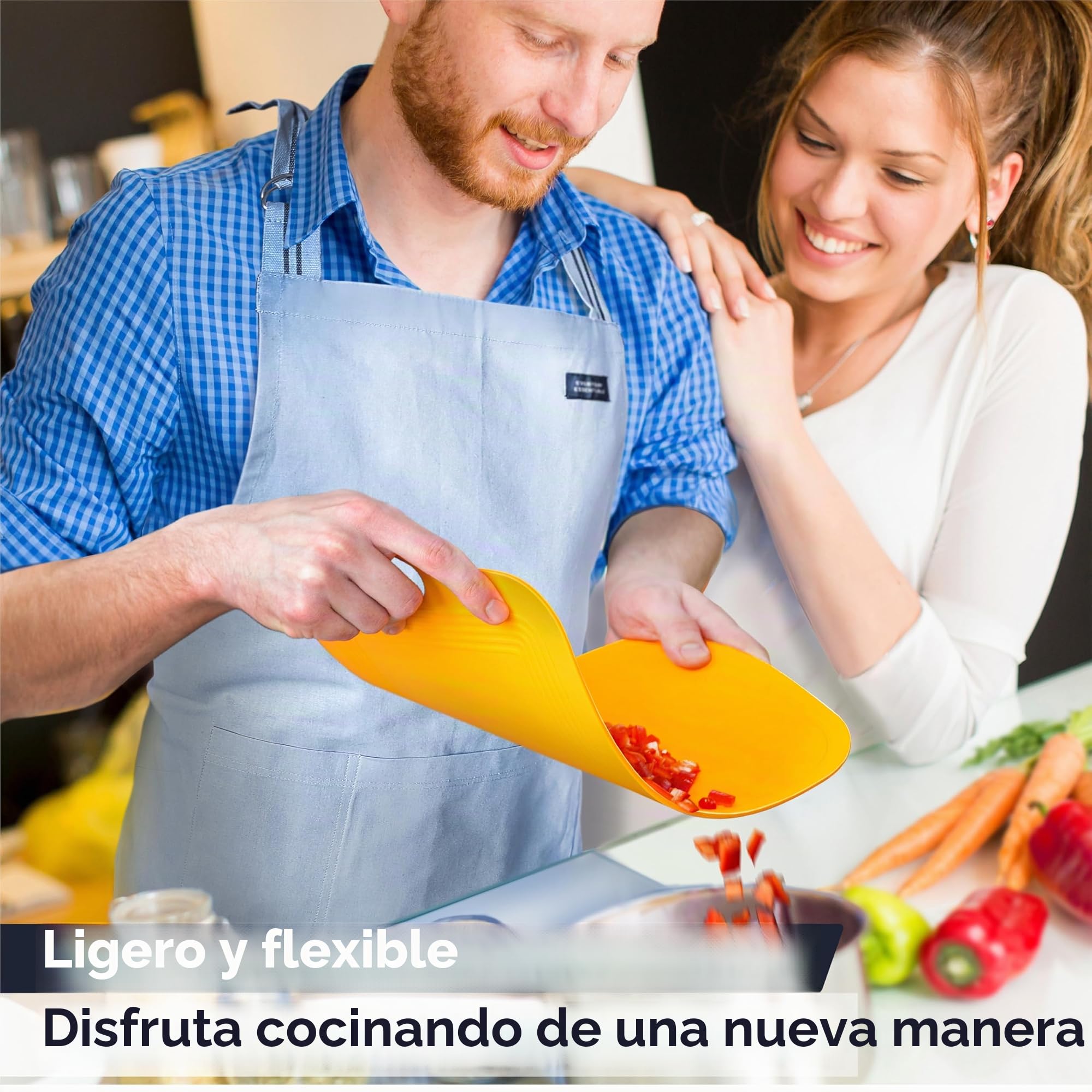 Deiss LUX Durable TPU Tablas de Cortar para Cocina, Juego de 2, Tabla de Cortar de Doble Cara Antideslizante, ReglaIncorporada, Tabla de Cortar Grande y Flexible, RanurasProfundas para Jugo
