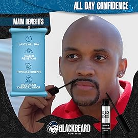 Blackbeard for Men Instant Beard Color - All Day Beard, Mustache, Eyebrow, and Sideburns Color - Temporary, Hypoallergenic Beard Dye Alternative - Up to 45 applications - Brown/Black, 3 Pack
