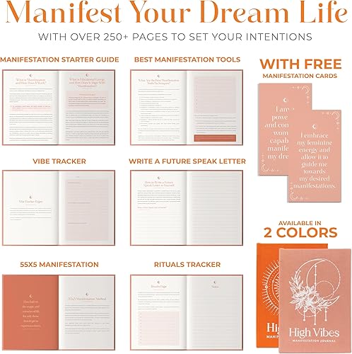 Miniatura 8 de Diario de manifestación planificador de manifestación de 12 semanas con rastreador de vibración, planificador espiritual de 5 x 55, diario de