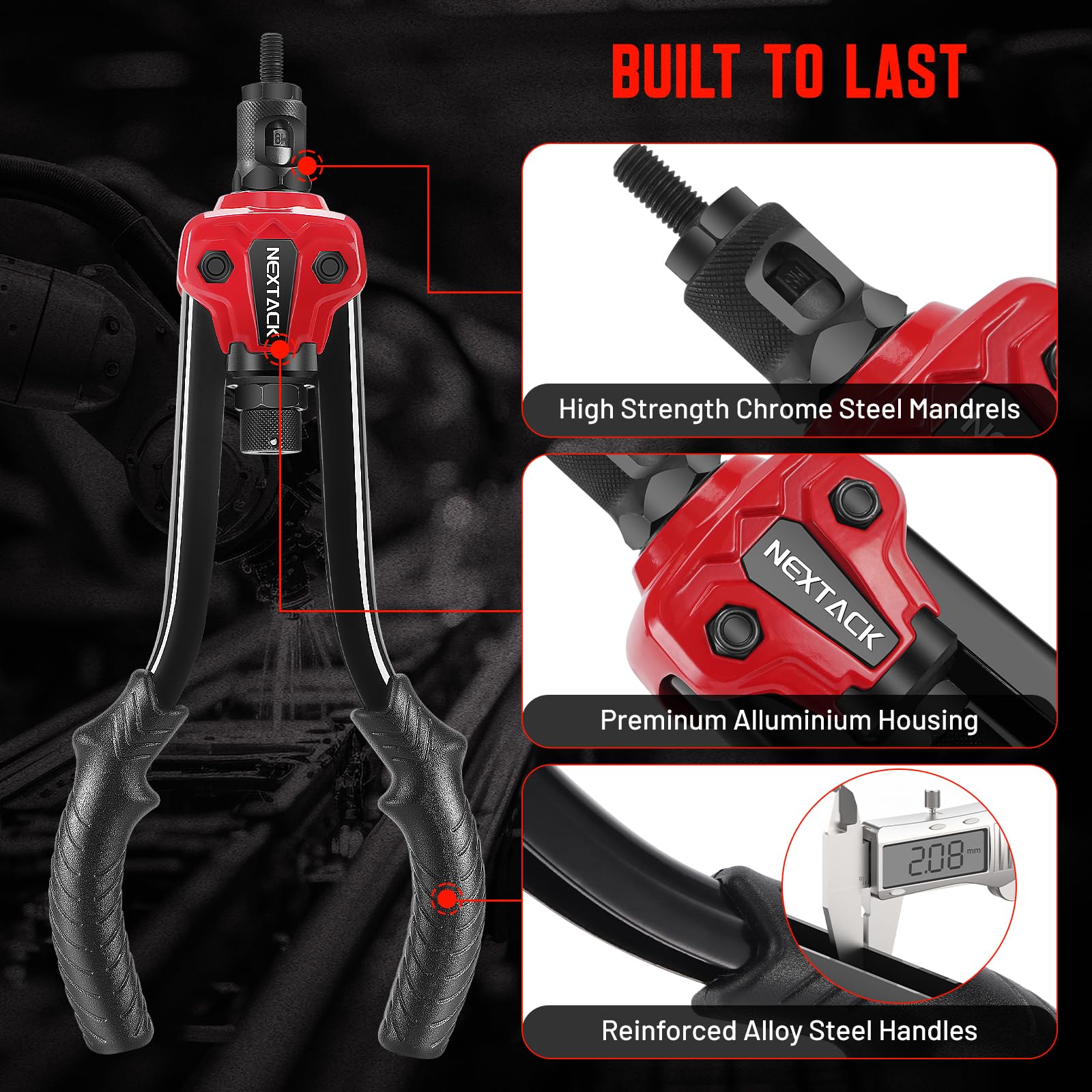 Amazon.com: NEXTACK Rivnut Tool Kit NT700 & M3, M4 Mandrel Kit