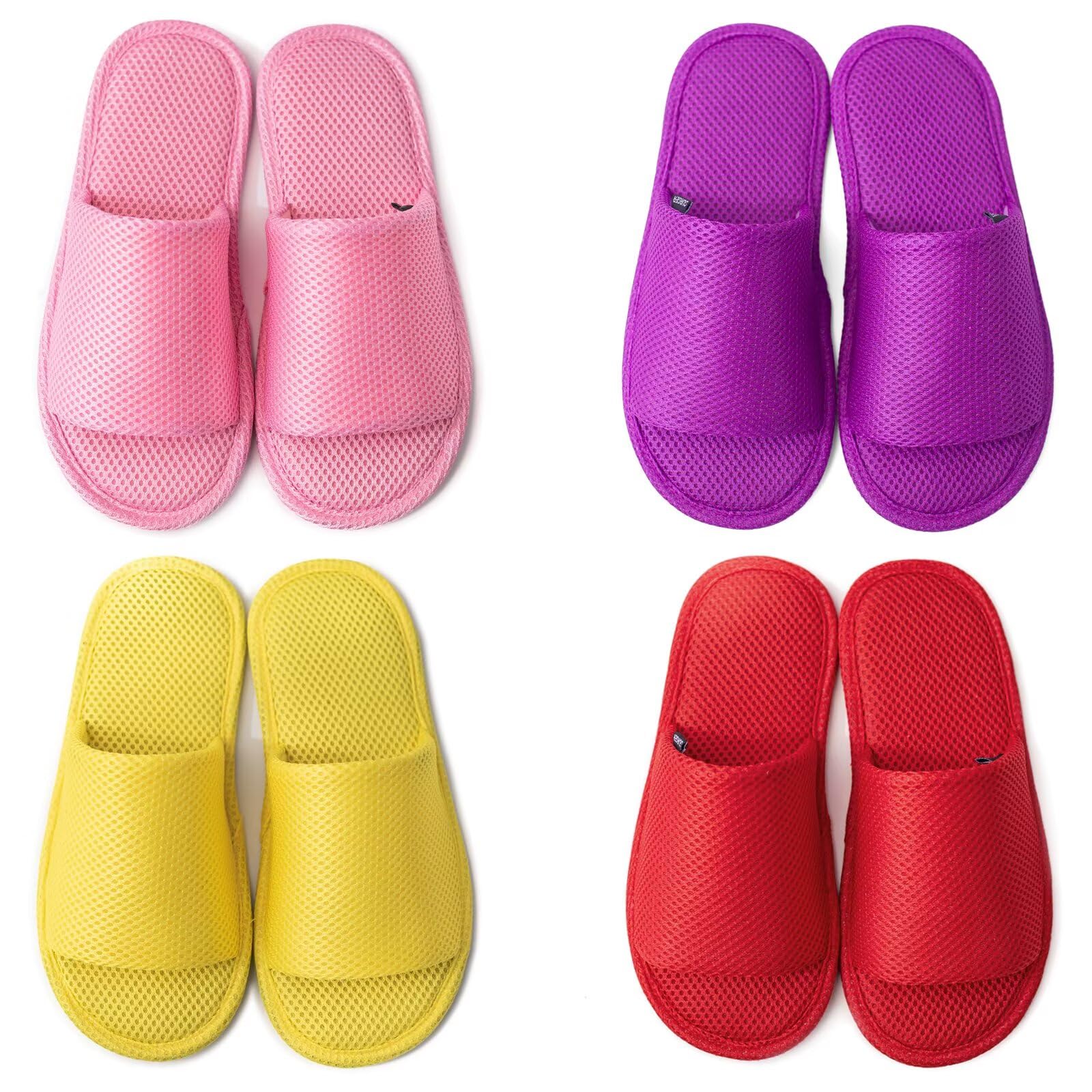 Pantofole per Ospiti Lavabili Traspirante Antiscivolo Punta Aperta Ciabatte da Casa, Viaggio, Hotel, Spa, Set in Diverse Taglie e Colori