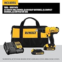 Vista 2 de DEWALT Juego de Taladro Atornillador Inalámbrico de 20V Max, 2 Velocidades, Motor de Alto Rendimiento, Incluye 2 Baterías de Iones de Litio XR