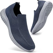 konhill Mens Slip On Walking Shoes Lightweight Breathable Knit Tennis Sneakers Comfortable Casual Athletic Work Shoes for Gym Travel