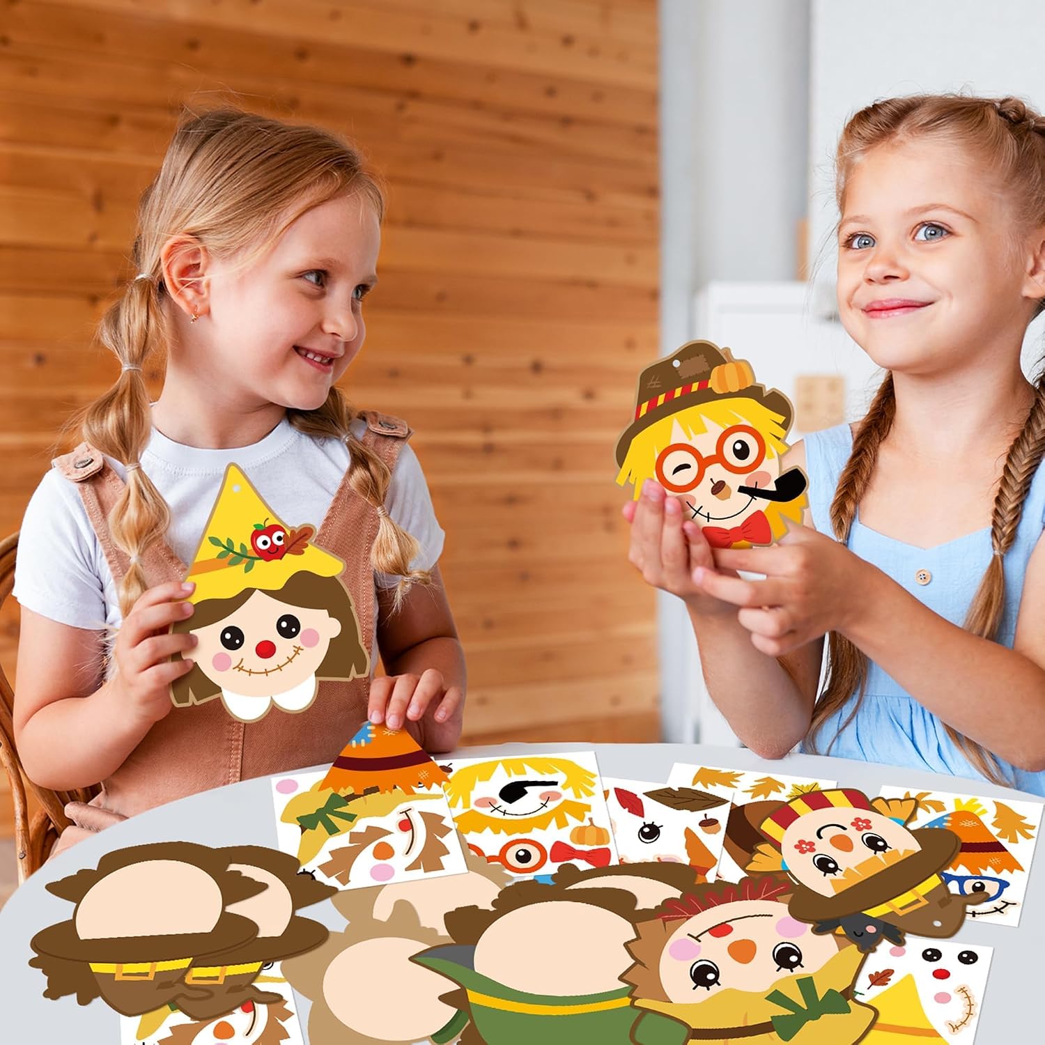 ANGOLIO 123Pcs Fall DIY Craft Kit (Scarecrow)