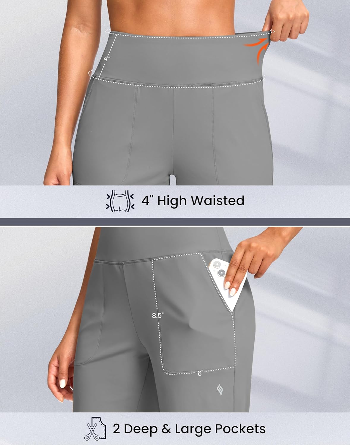 SANTINY 14" Shorts for Women Knee Length with Pockets High Waisted Stretch Long Bermuda Shorts for Summer Dressy Casual - Image 4