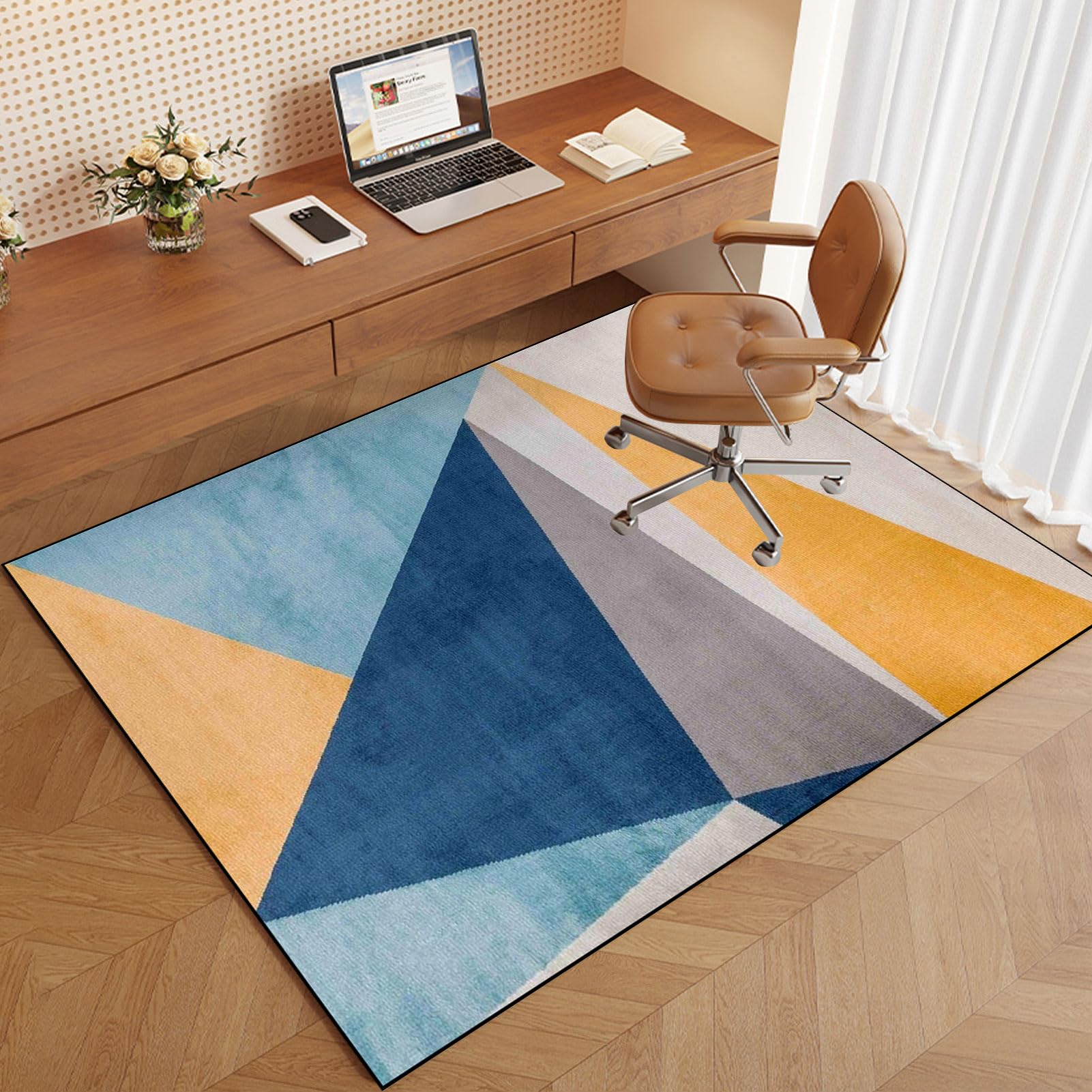 Tapis Protection Sol Chaise Bureau, Tapis de Sol Bureau Tissu,Tapis Gaming Sol, Tapis Chaise de Bureau Gaming antidérapant, Tapis de Protection pour Bois/Carrelage pour Bureau et Maison 120 x 140 cm