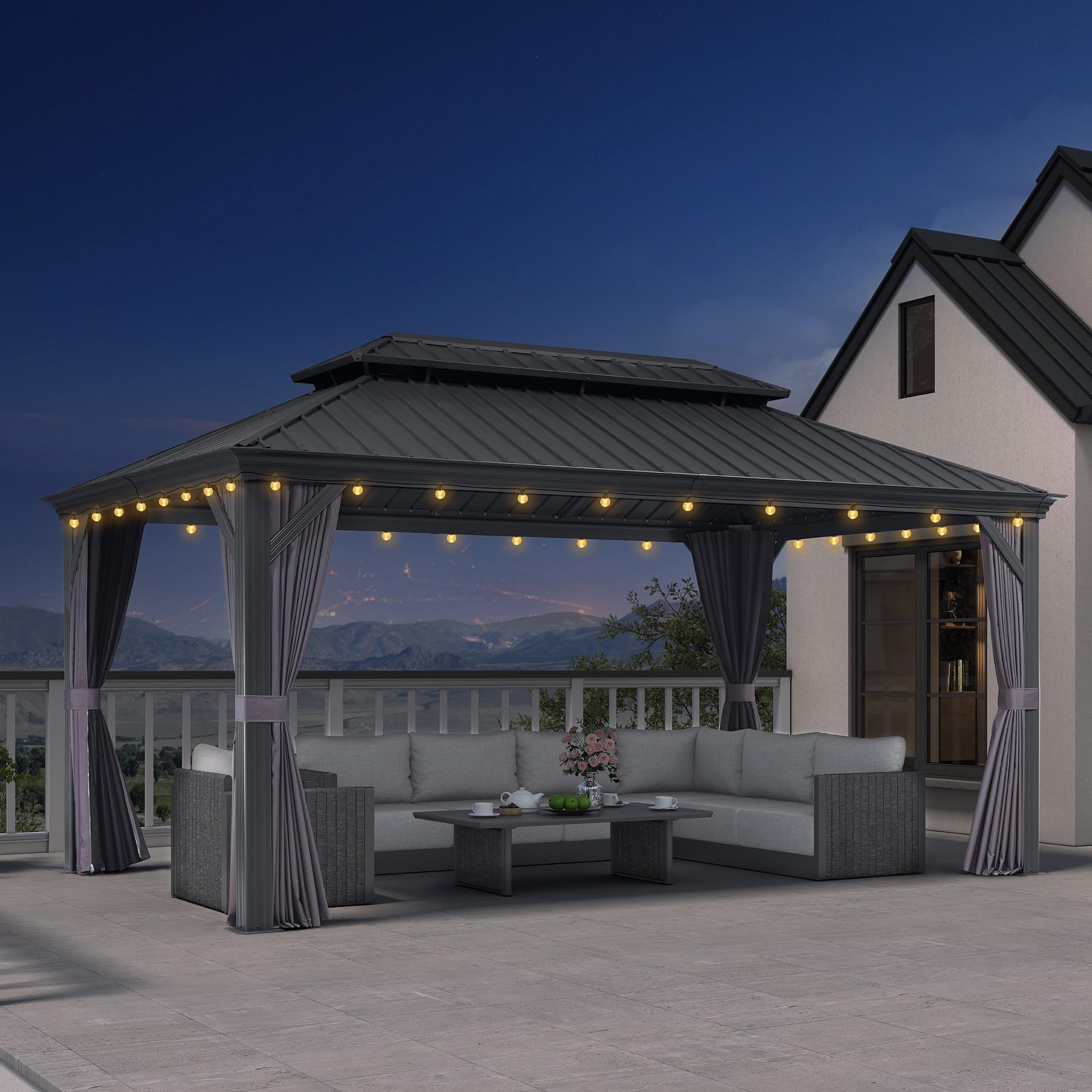 PURPLE LEAF Hardtop Gazebo 10x16