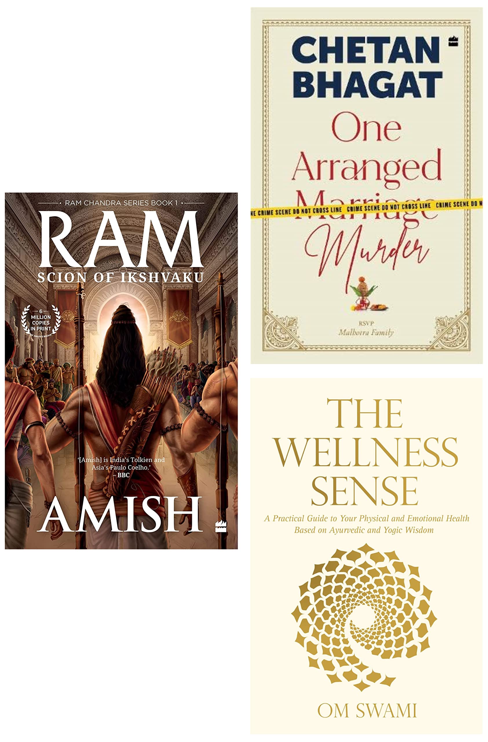 Ram - Scion of Ikshvaku (Ram Chandra Series Book 1) & One Arranged Murder & Harper Collins India The Wellness Sense