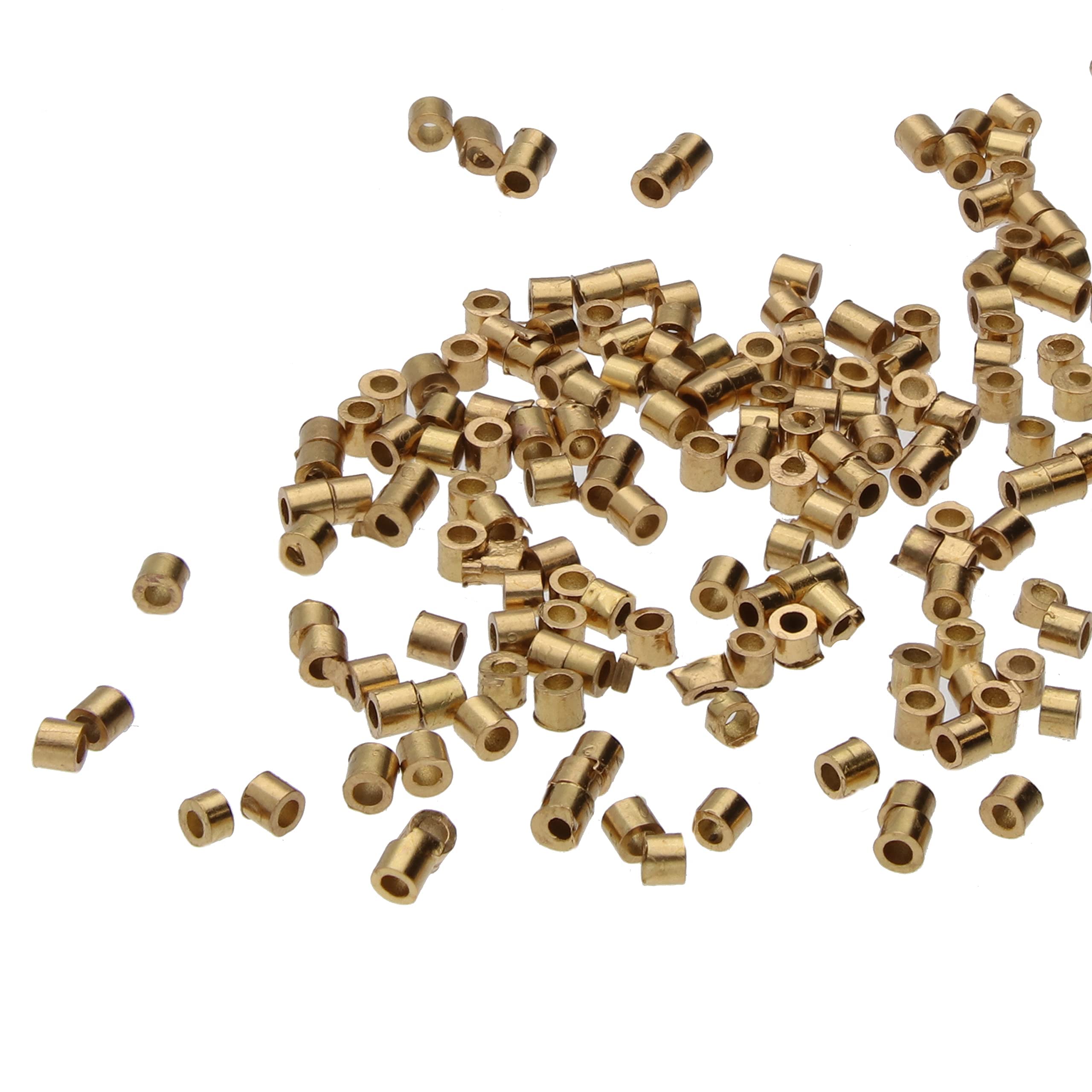 Beadsmith Crimp Tubes, 1.5x1.5mm, 100 Pieces, Gold Plated — image 1