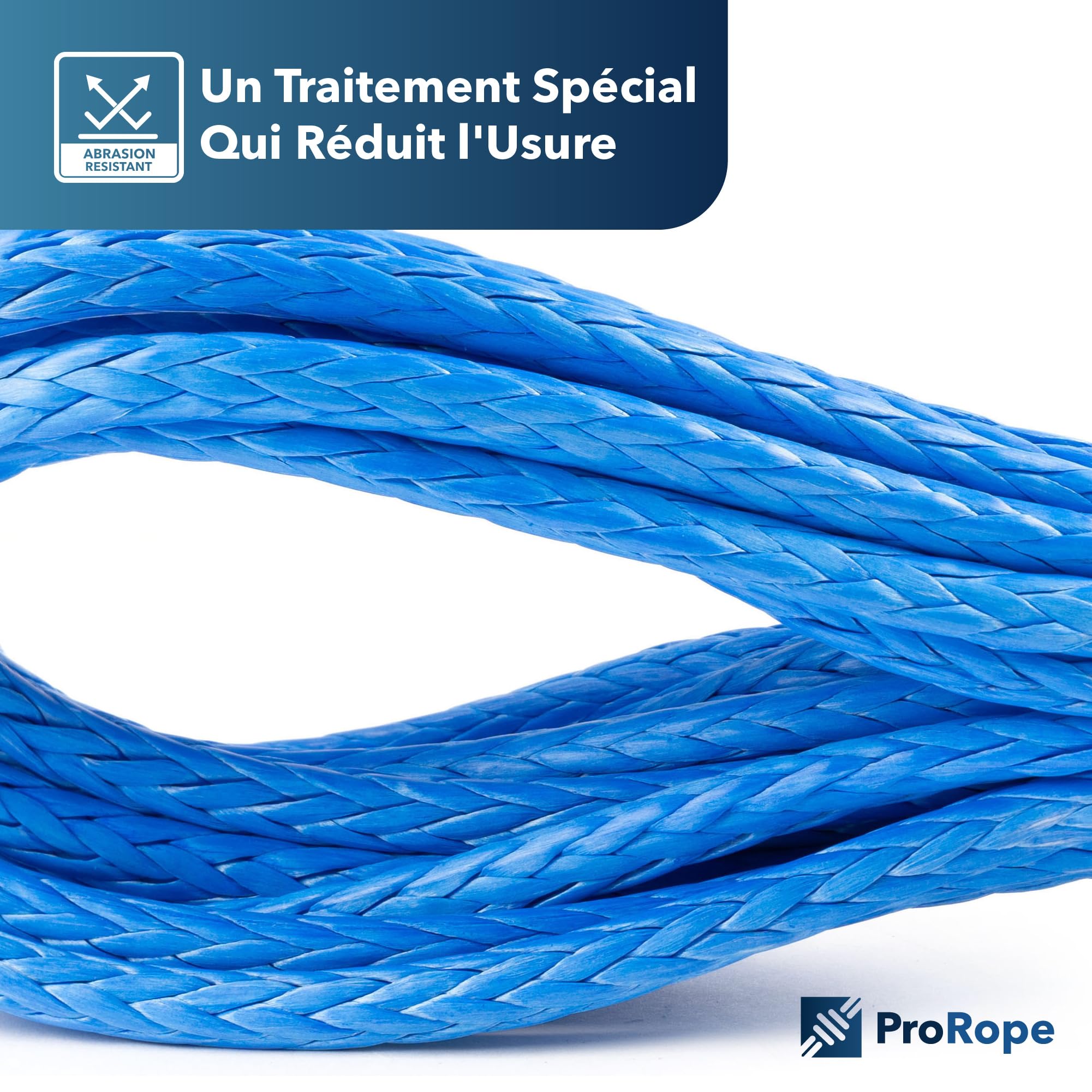 UHMWPE Premium HMPE Cordelette, corde à voile, câble de treuil, avec des diamètres à haute résistance (8 mm, 25 mètres)