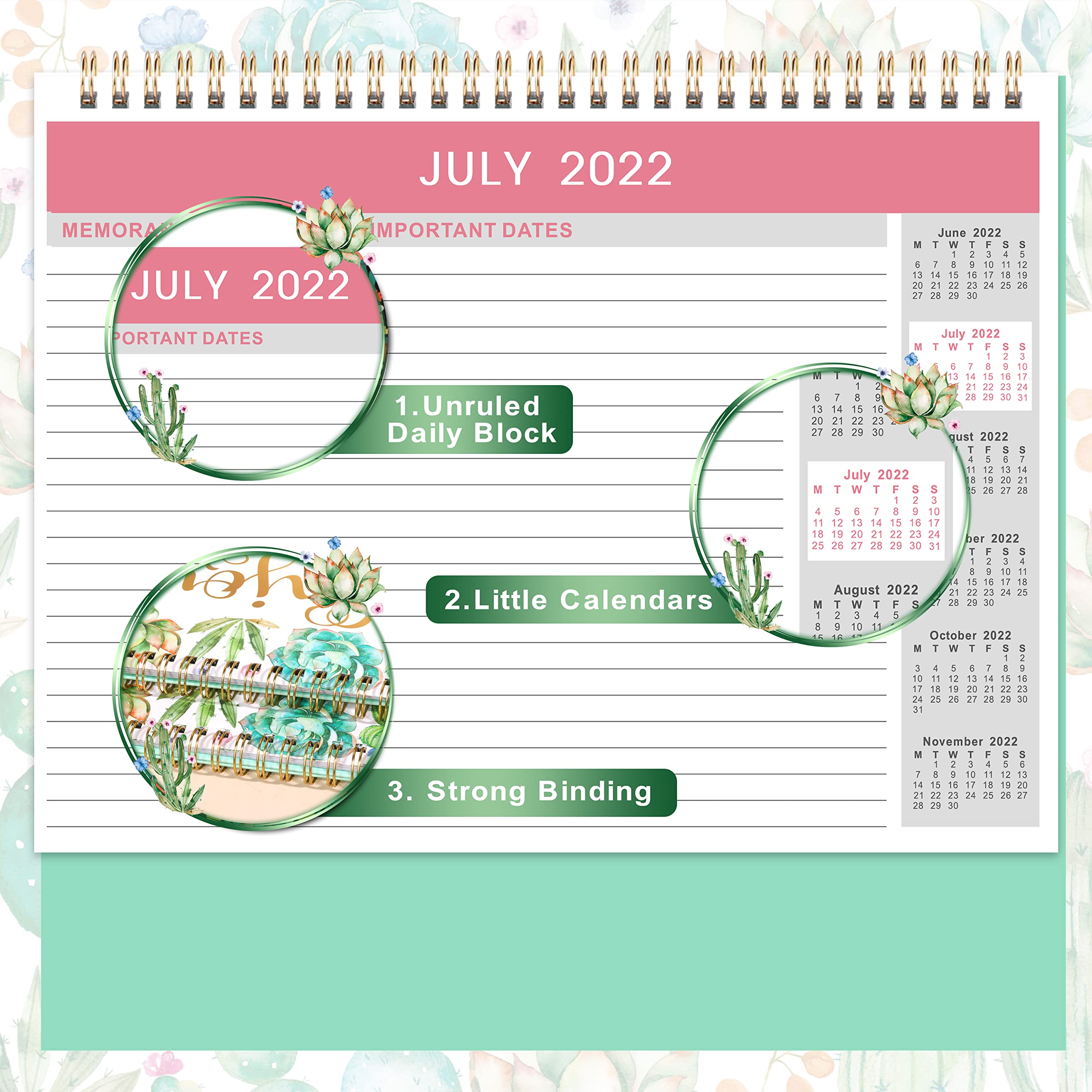 Buy Amazon Brand Eono Desk Calendar 20222023, Standing Flip 20222023 Desktop Calendar , July