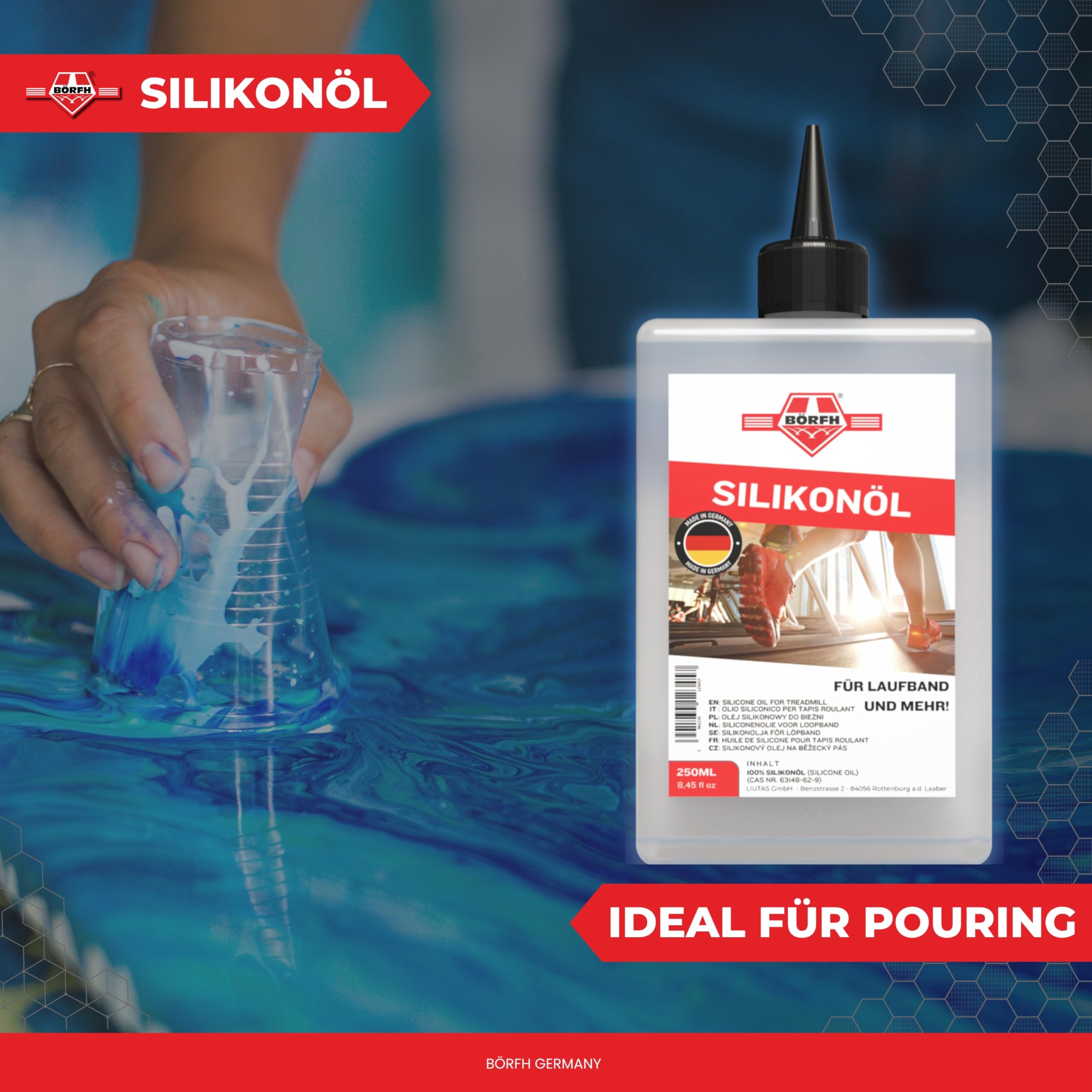 Huile pour tapis de course 250 ml – Huile de silicone pure pour tapis de course et équipements de sport, non toxique, idéale pour la maison et les artistes, tapis de course à huile de silicone,