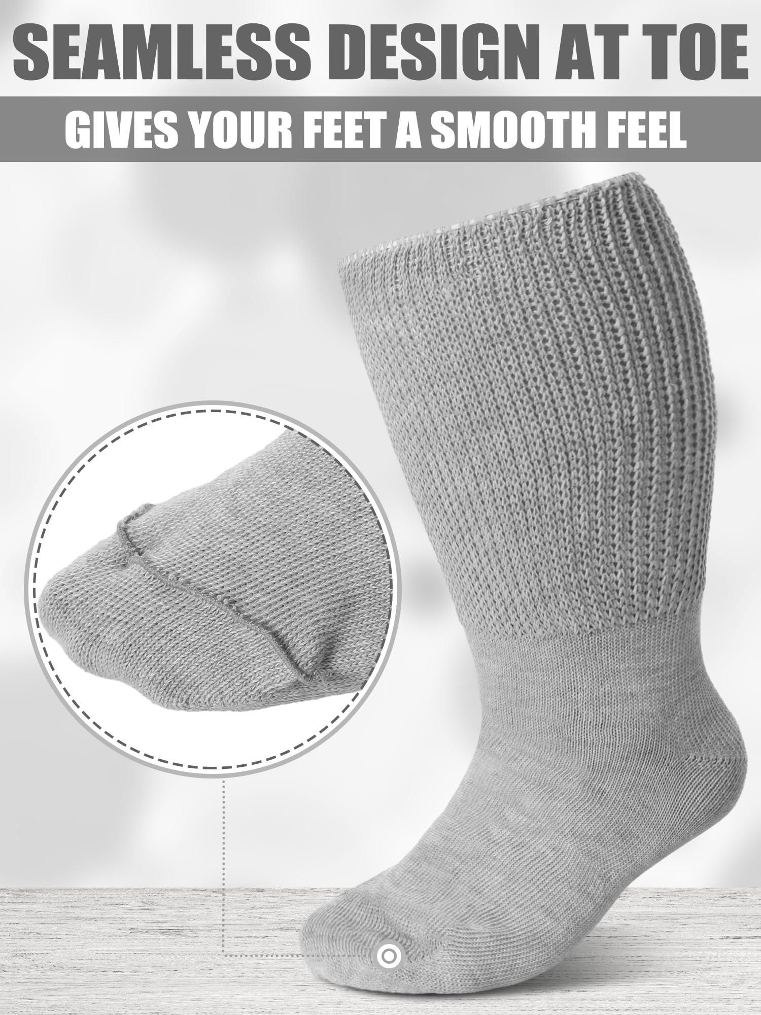 4 pares de calcetines extra anchos para estiramiento bariátrico hinchado de hasta 30 pulgadas, calcetines sin ataduras, calcetines para edema, linfedema, neuropatía, calcetines de ajuste