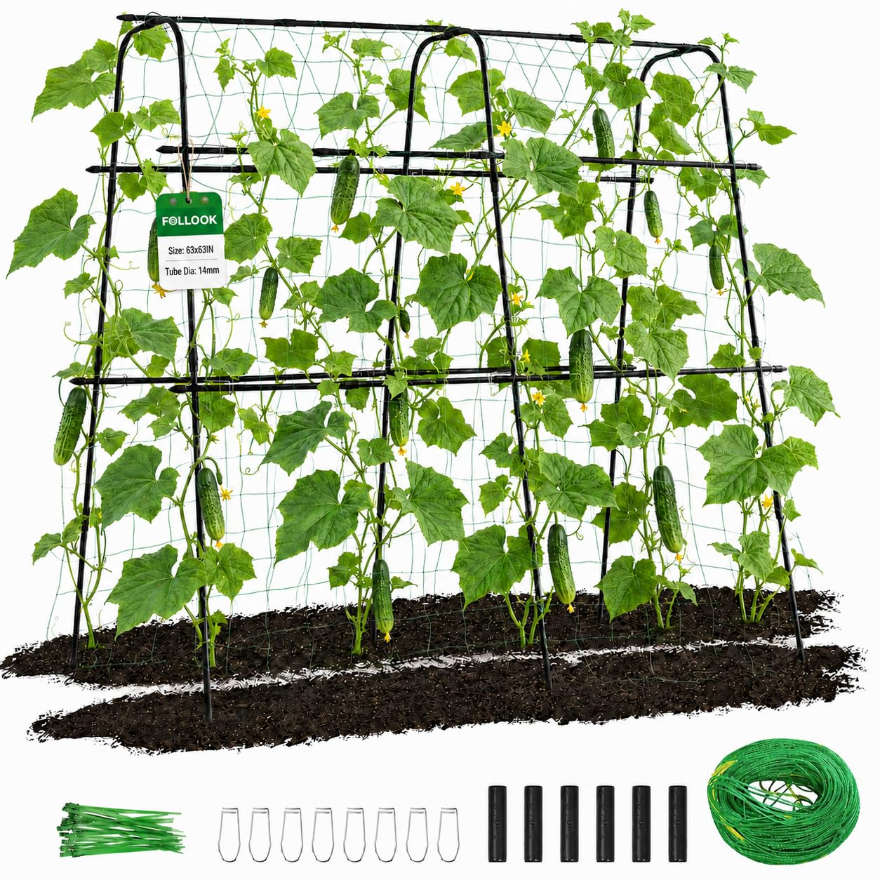 FOLLOOK 5x5 ft U-Shape Garden Arch Trellis