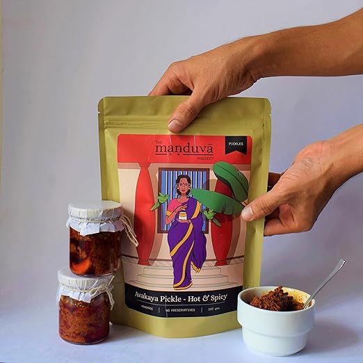 The Manduva Project Avakaya Mango Pickle (Hot & Spicy) | Authentic Andhra Flavors| Traditional Homemade Achar| Natural & Fresh | Aam ka Achar -500gm