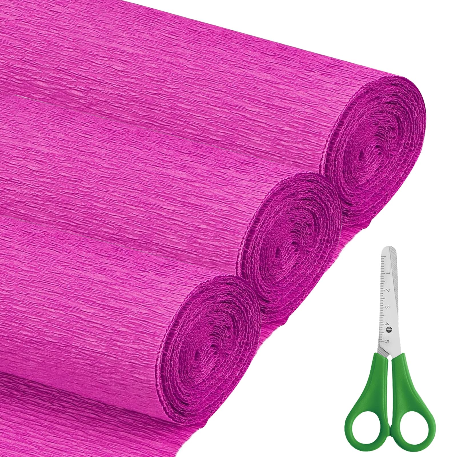 Crepe Paper Roll (17Inch x 8.2ft), 3Rolls, DIY Gift Color Paper Flowers Set for Mother's Day, Valentine's Day, Birthday and Wedding Decoration Flowers Making (Rose)